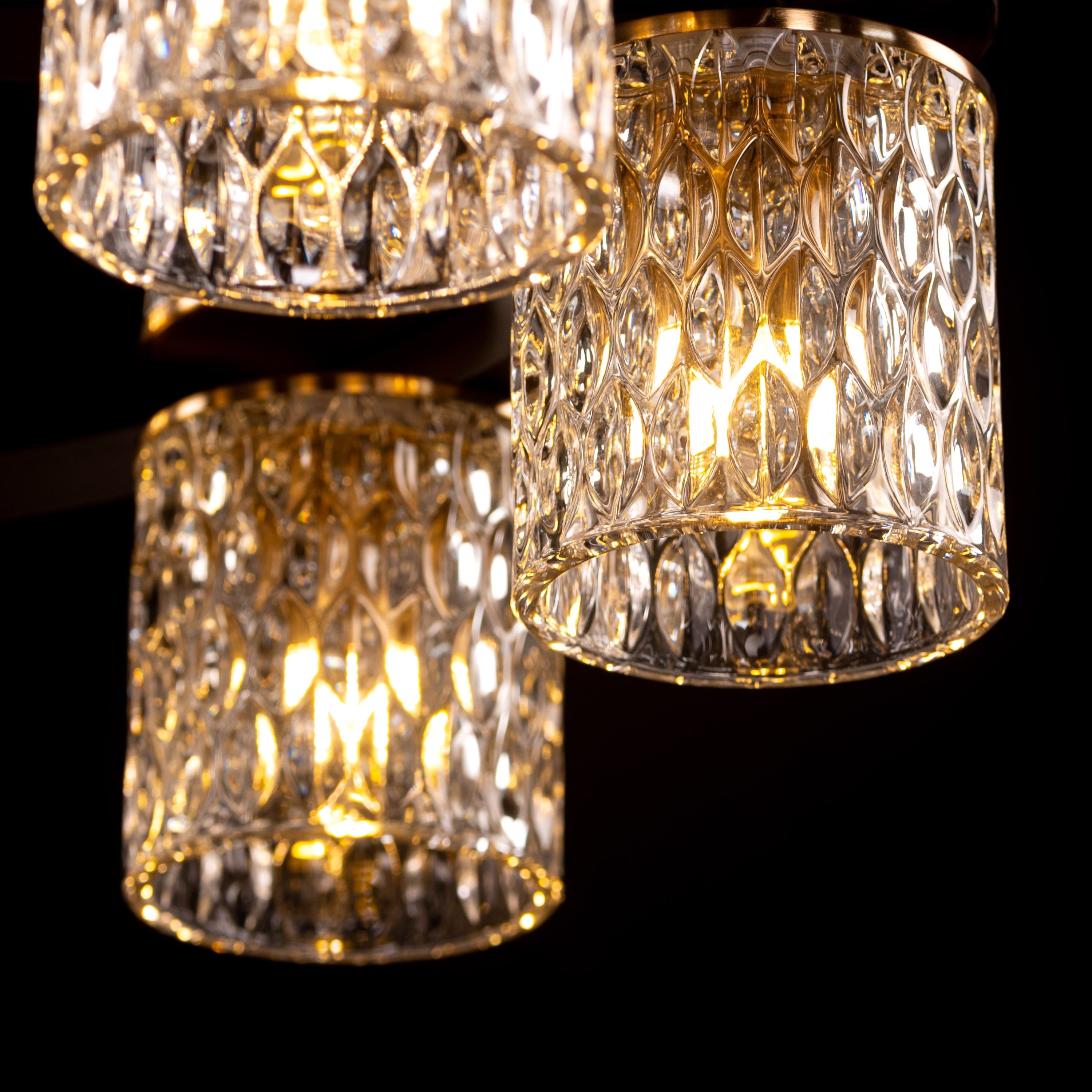 Crystal Apparition (Black) Textured Glass Chandelier