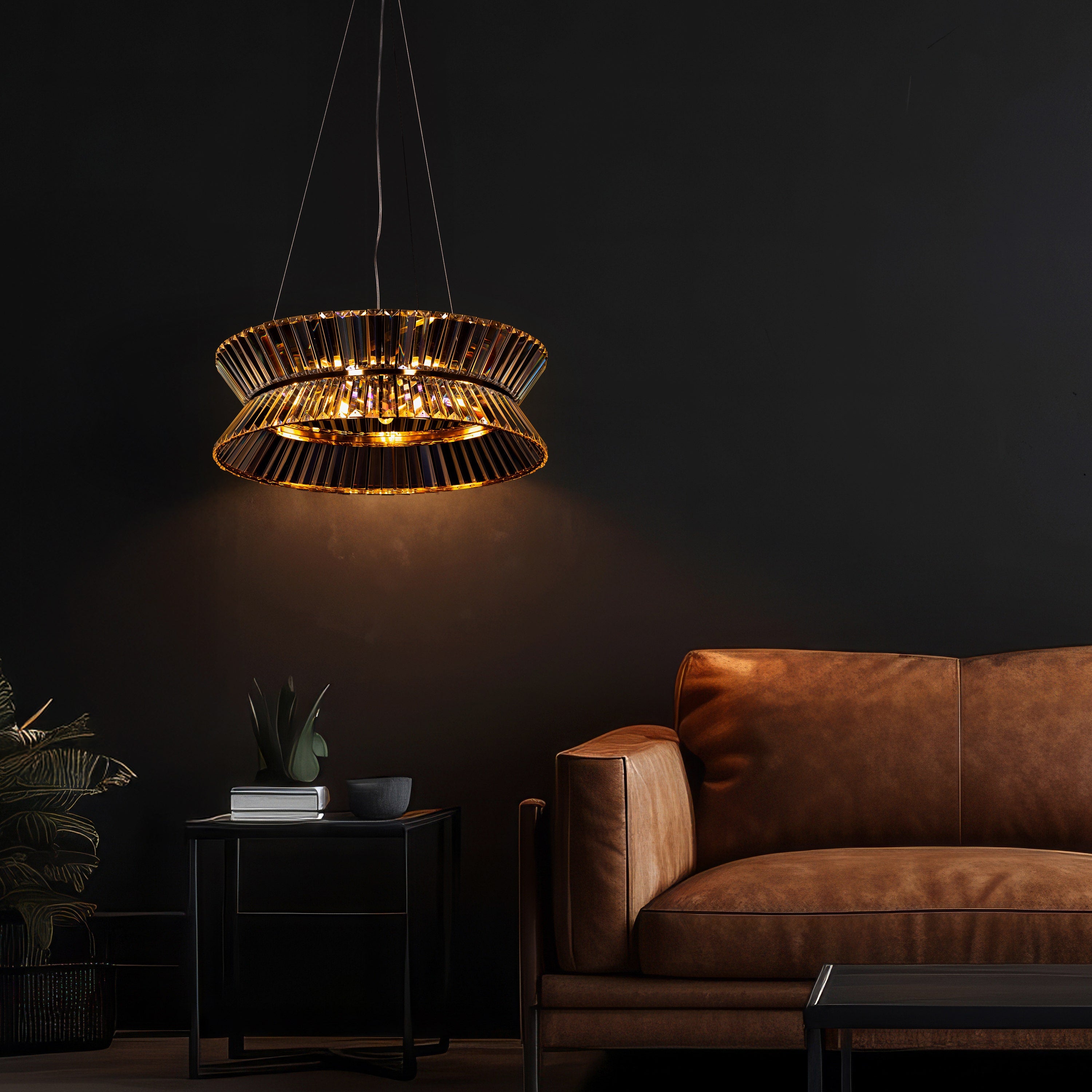 Radiance Ring (Gold) Glass Crystal Chandelier