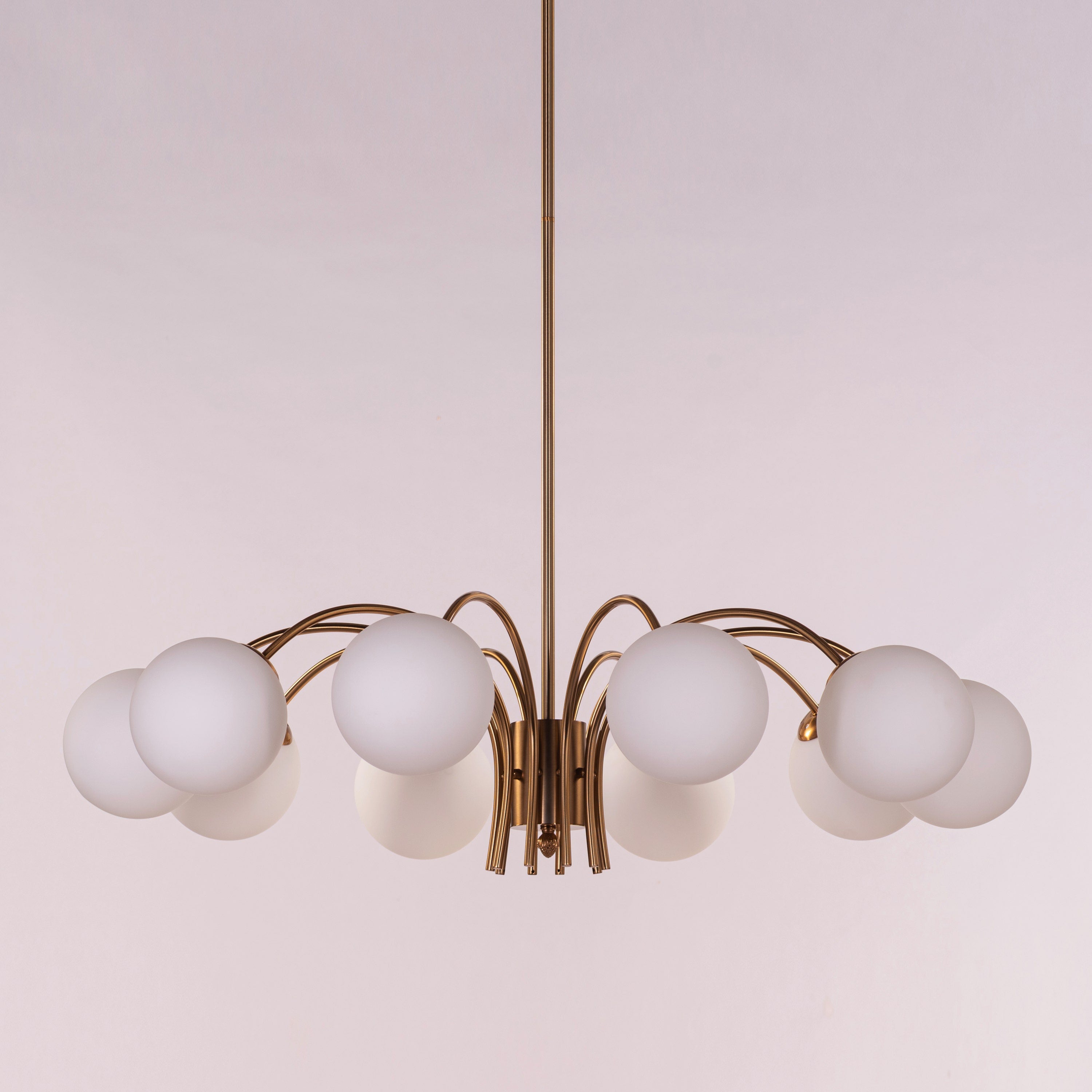 Golden Silhouette (Gold, White) Frosted Glass Chandelier