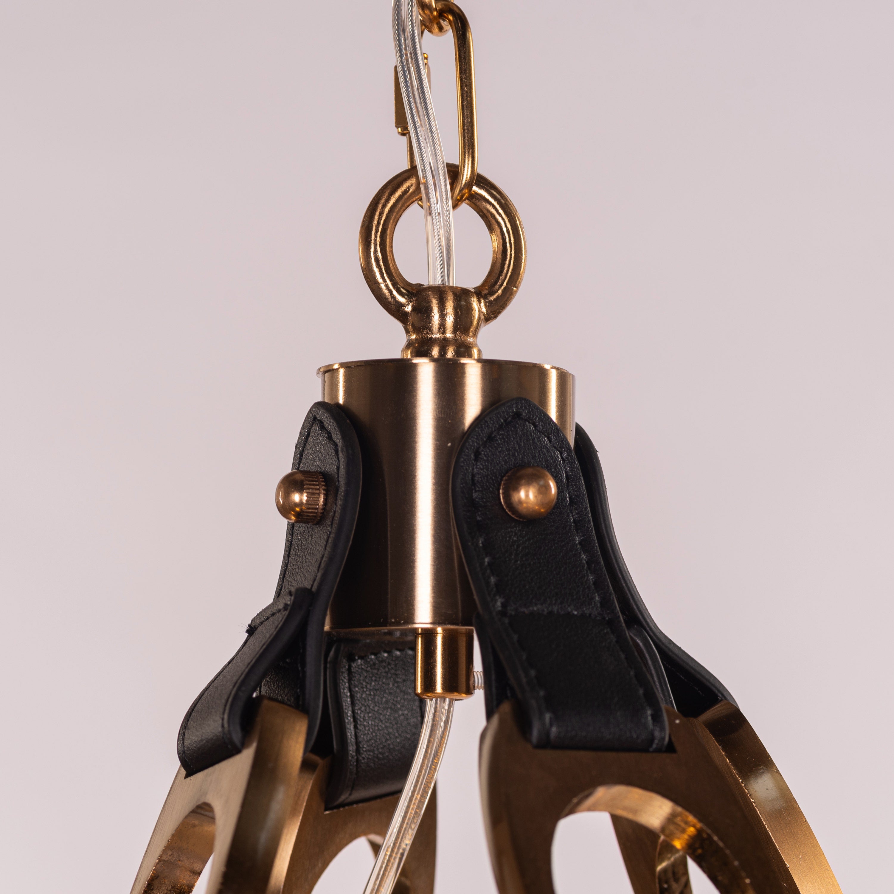 Bridlelight (Black, Gold) Leather Chandelier