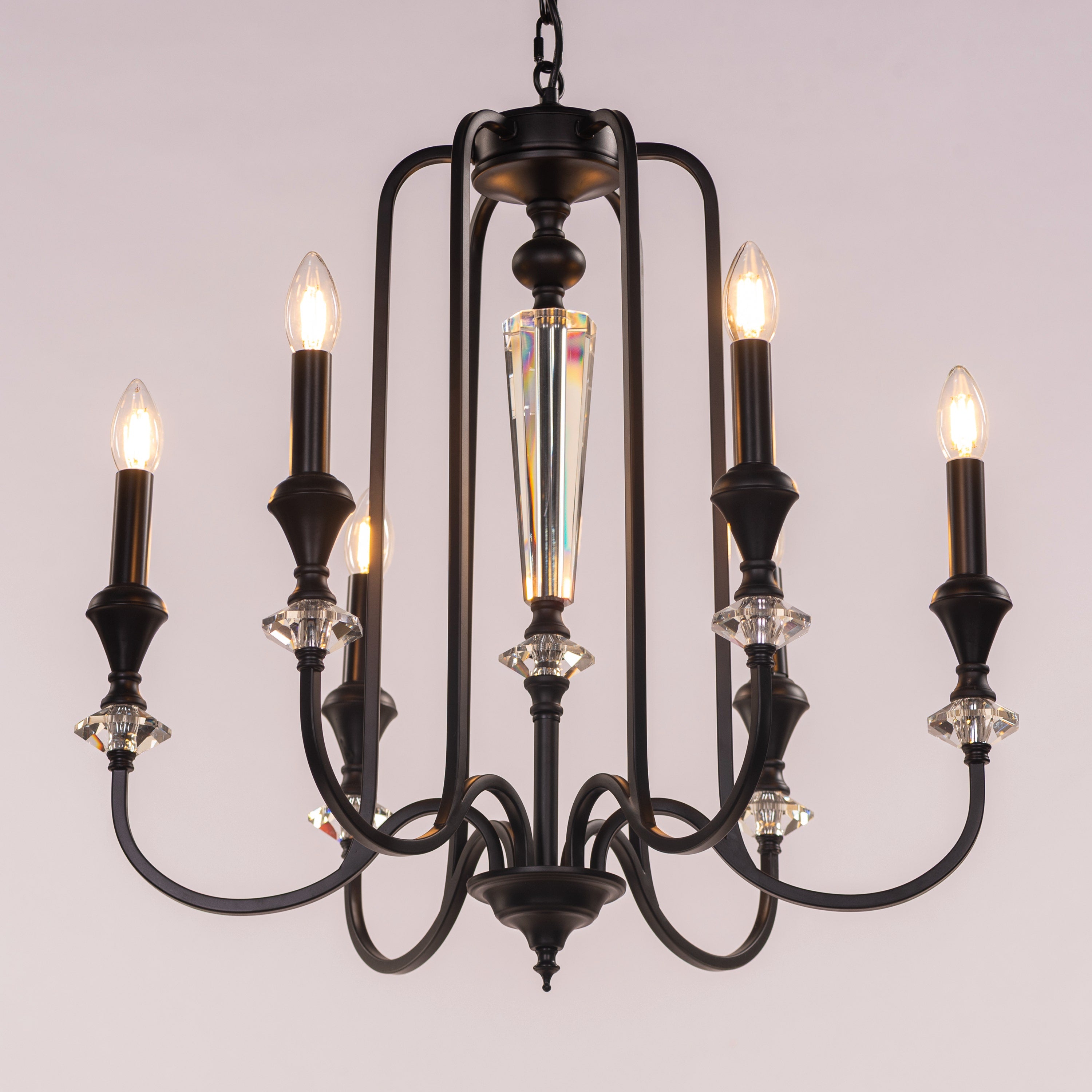 Prone To Cling (Black) Crystal Chandelier