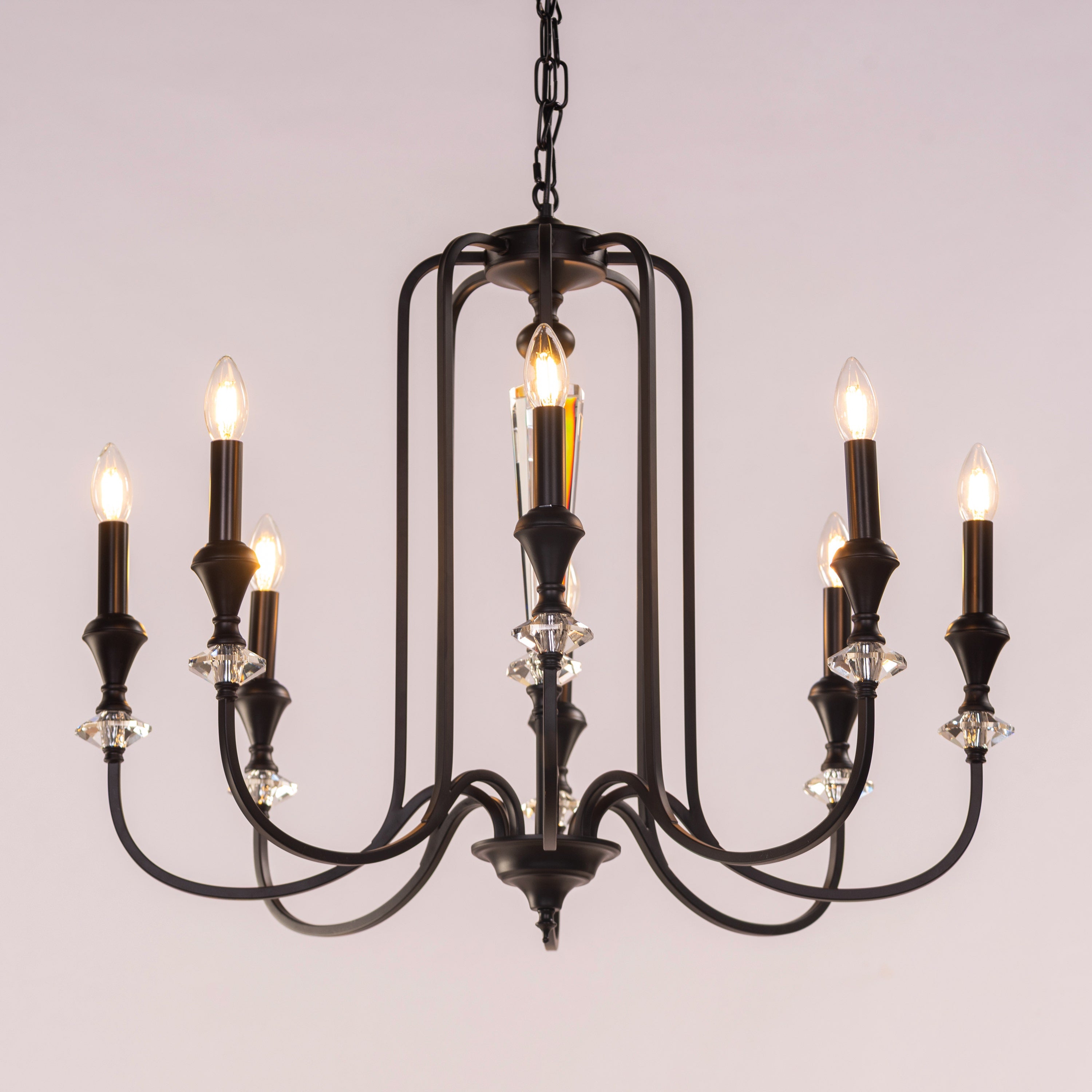 Prone To Cling Petite (Large, Black) Crystal Chandelier