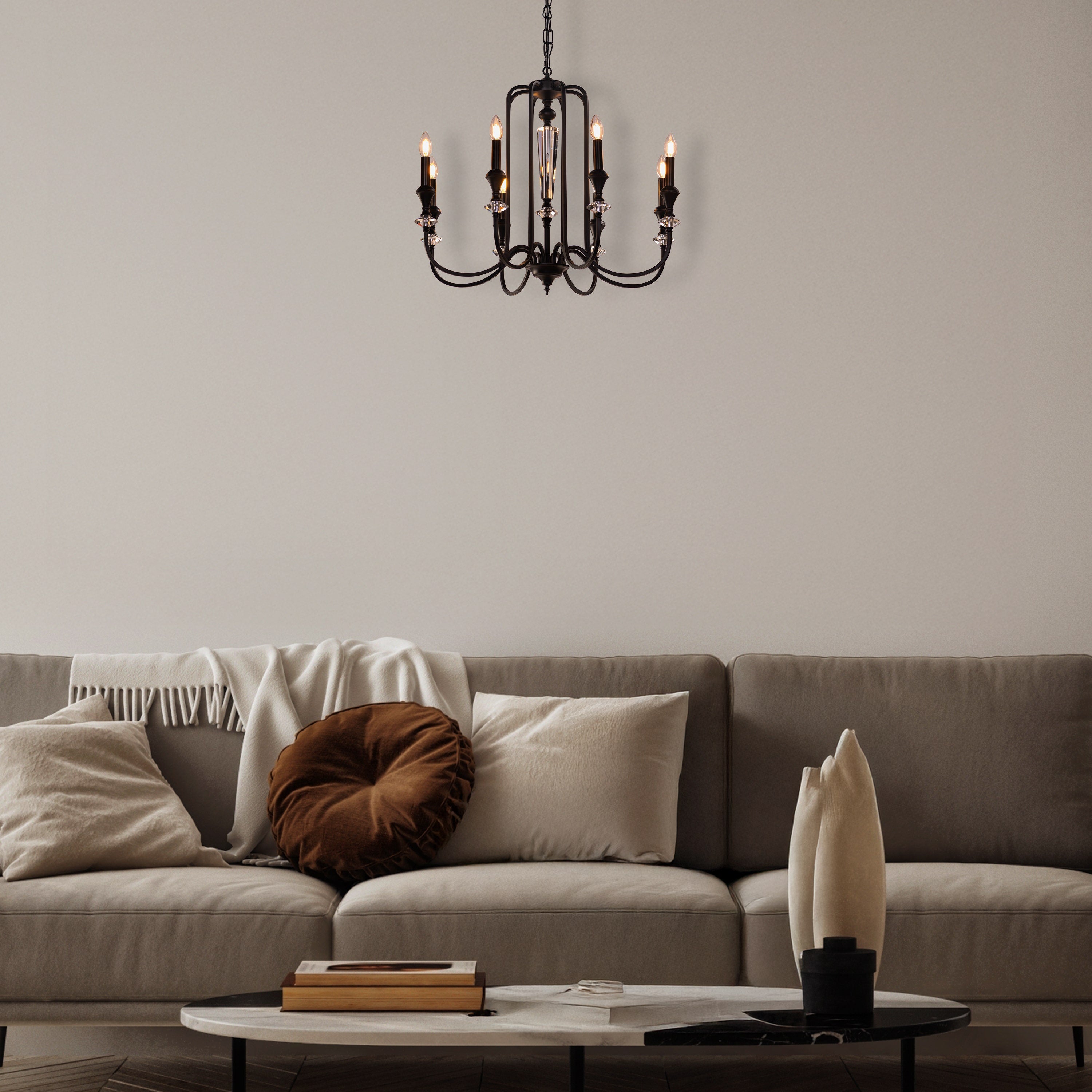 Prone To Cling Petite (Large, Black) Crystal Chandelier