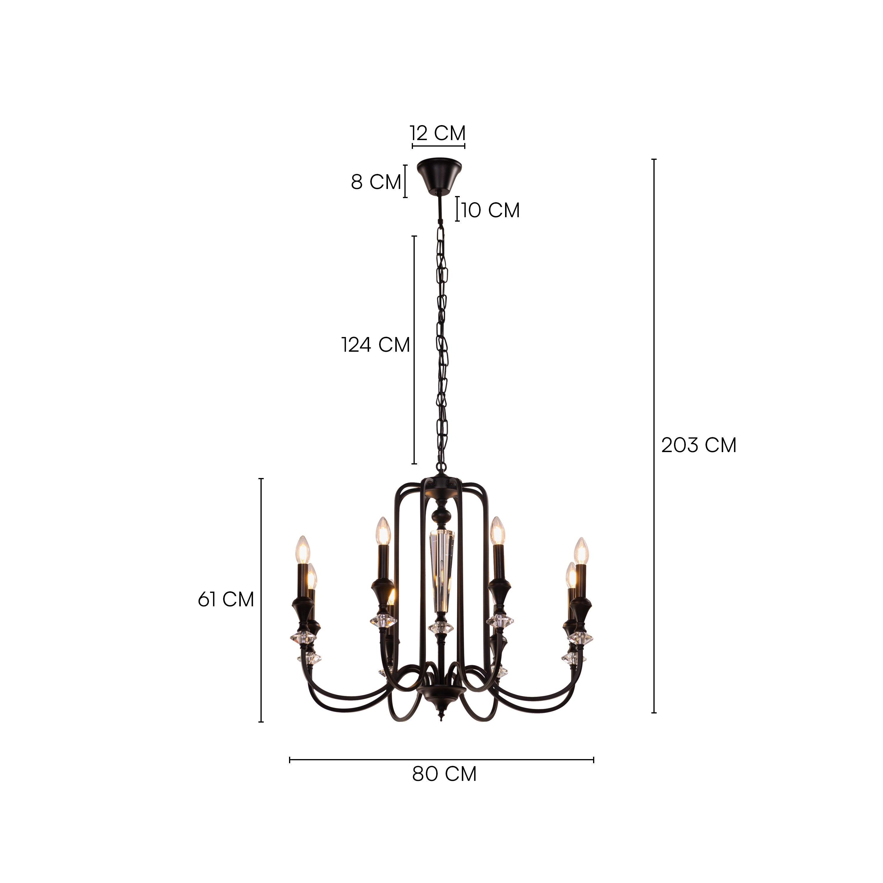 Prone To Cling Petite (Large, Black) Crystal Chandelier