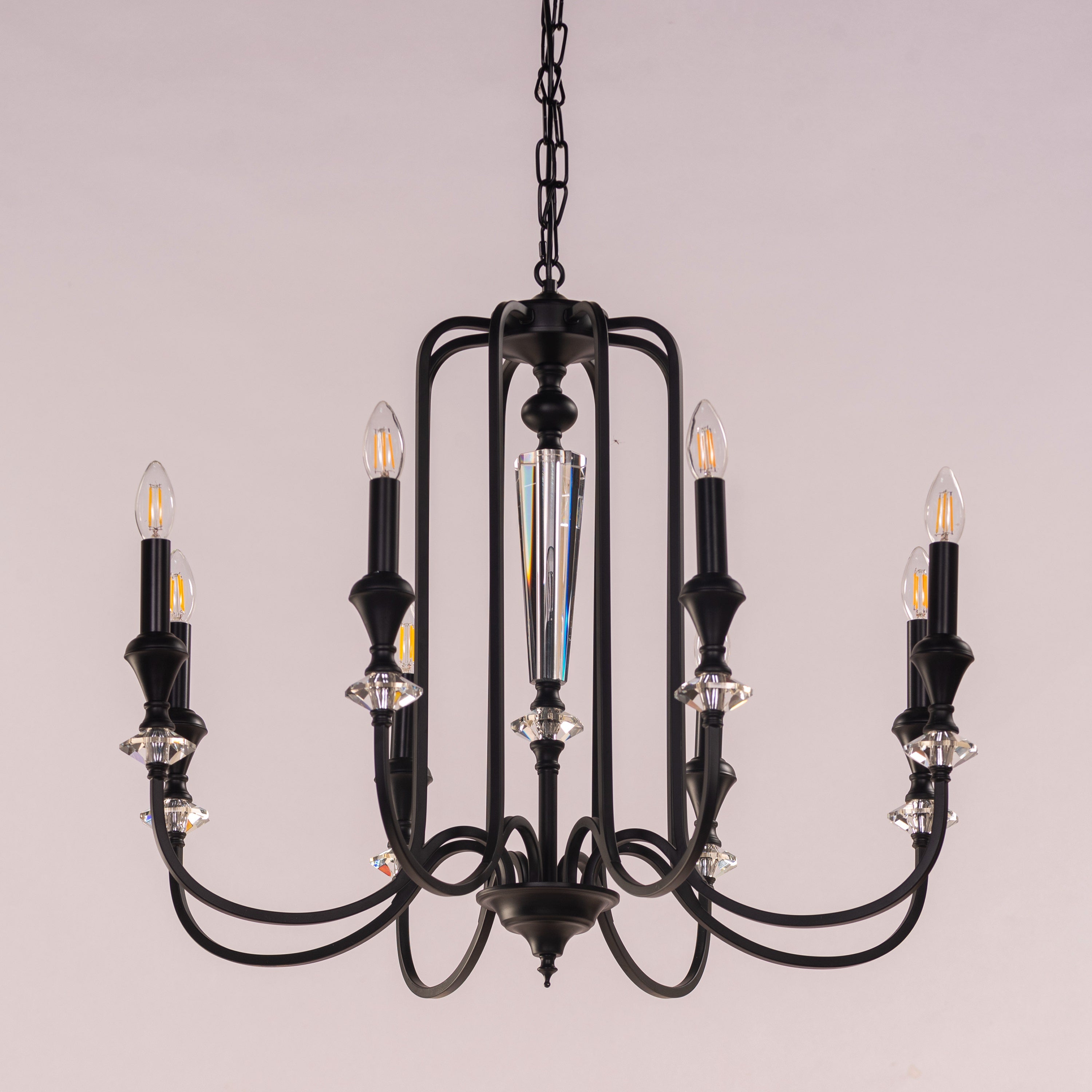 Prone To Cling Petite (Large, Black) Crystal Chandelier