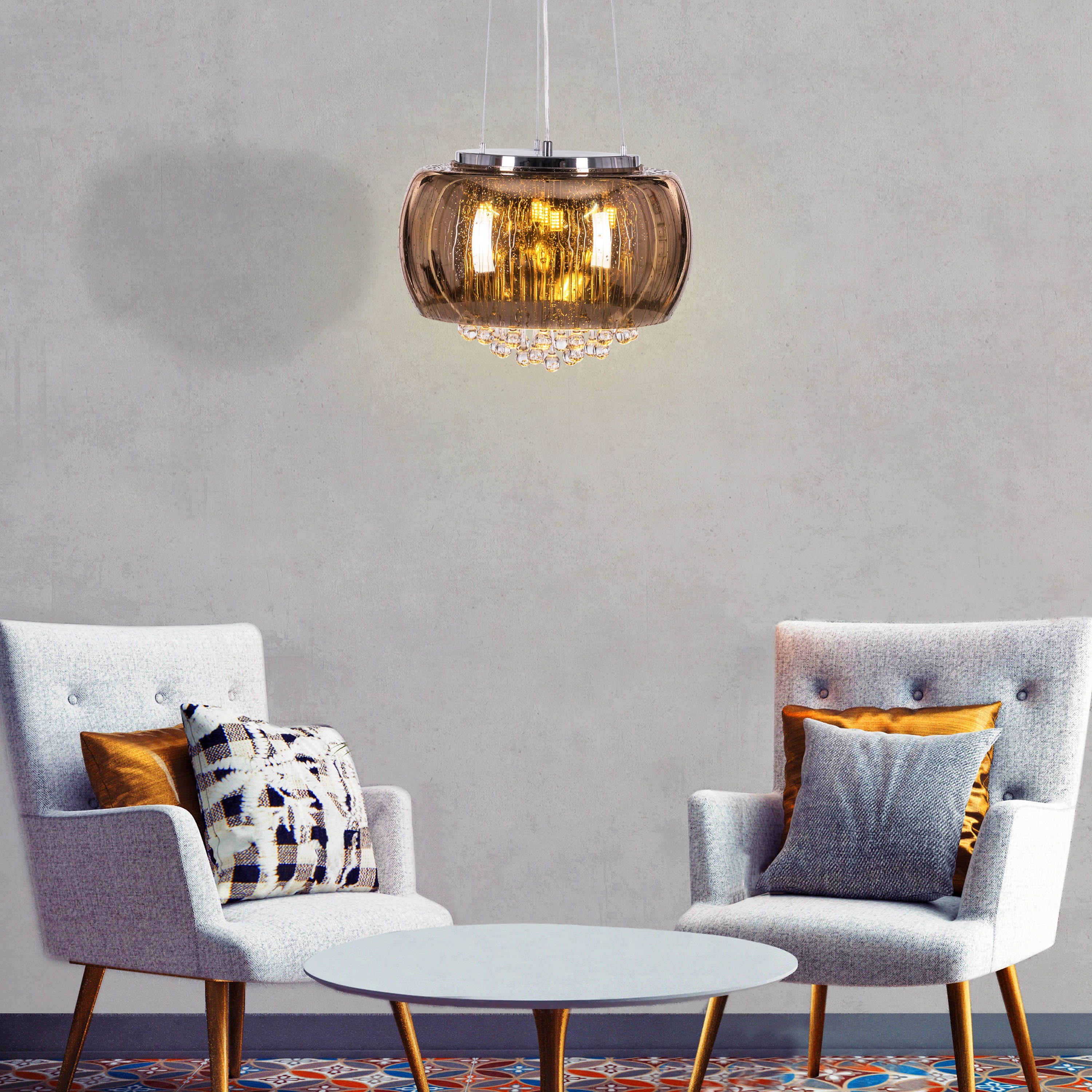 Enchanted (40 cm, Gold, Waterdrop Mirror Finish) Crystal Chandelier