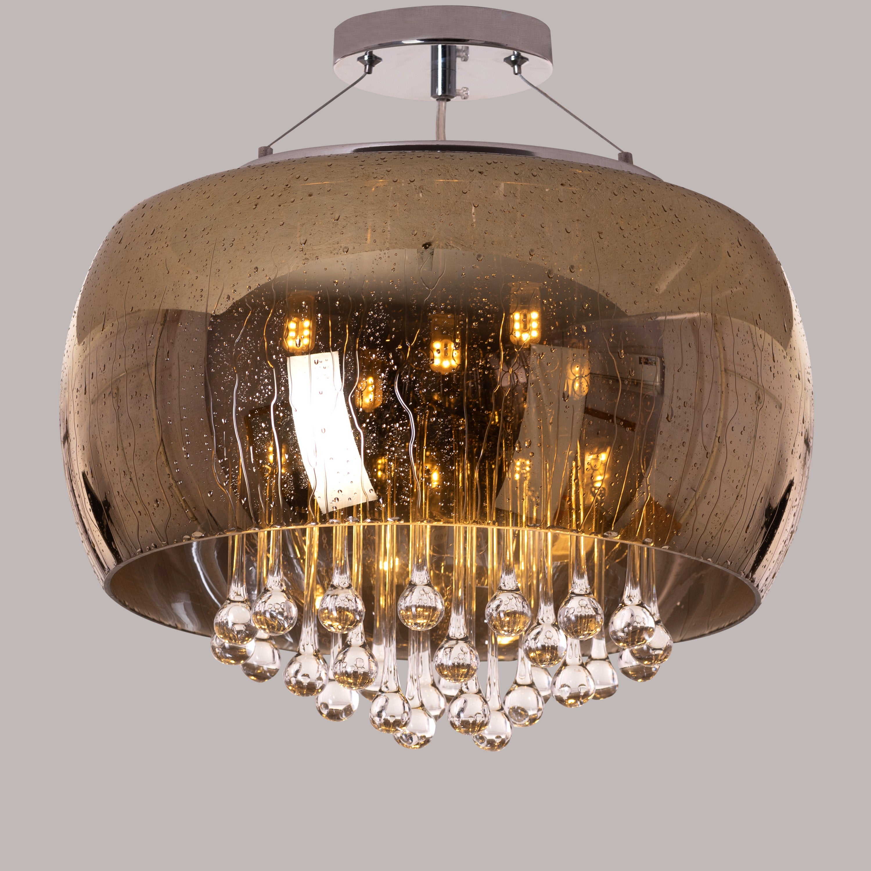 Enchanted (40 cm, Gold, Waterdrop Mirror Finish) Crystal Chandelier