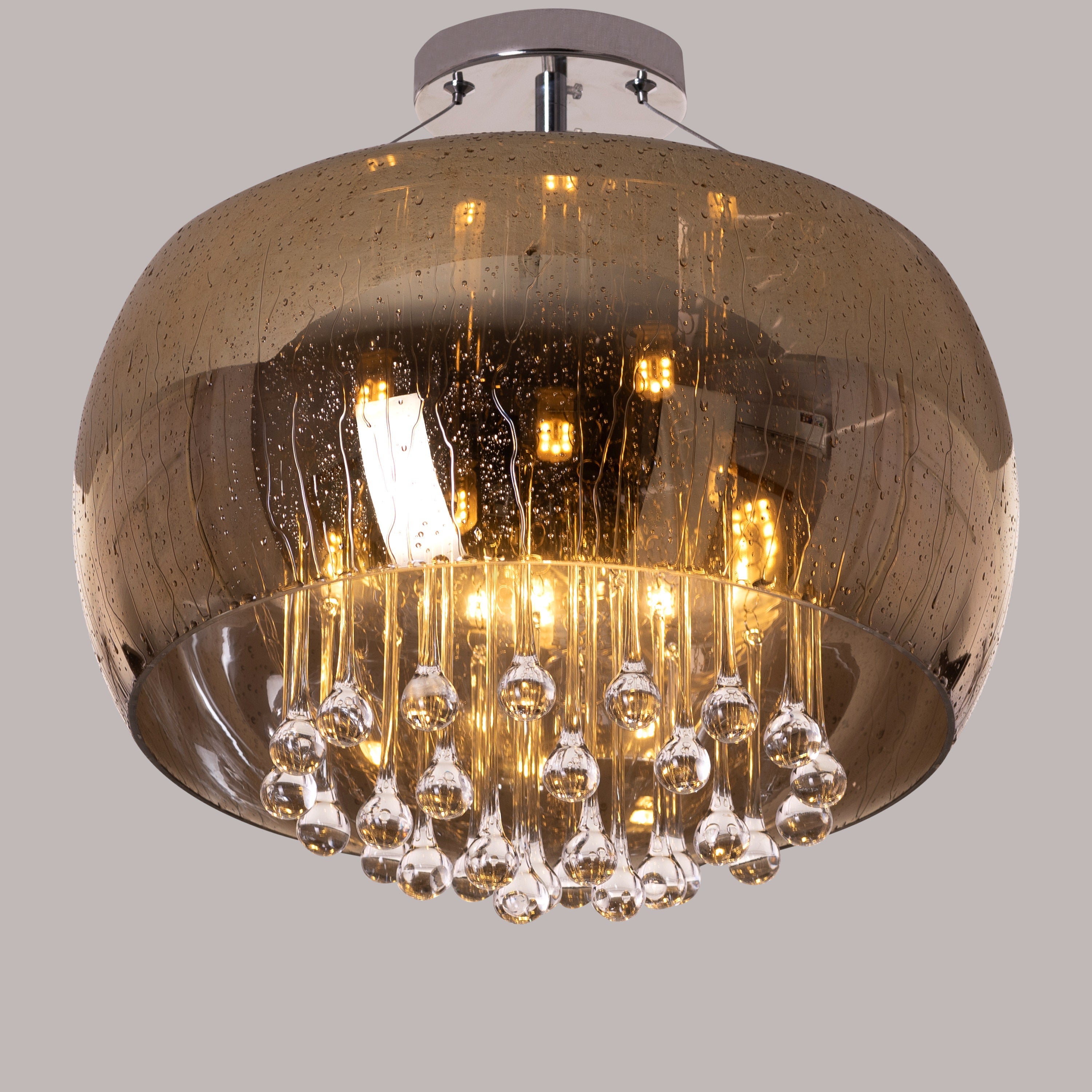 Enchanted (40 cm, Gold, Waterdrop Mirror Finish) Crystal Chandelier