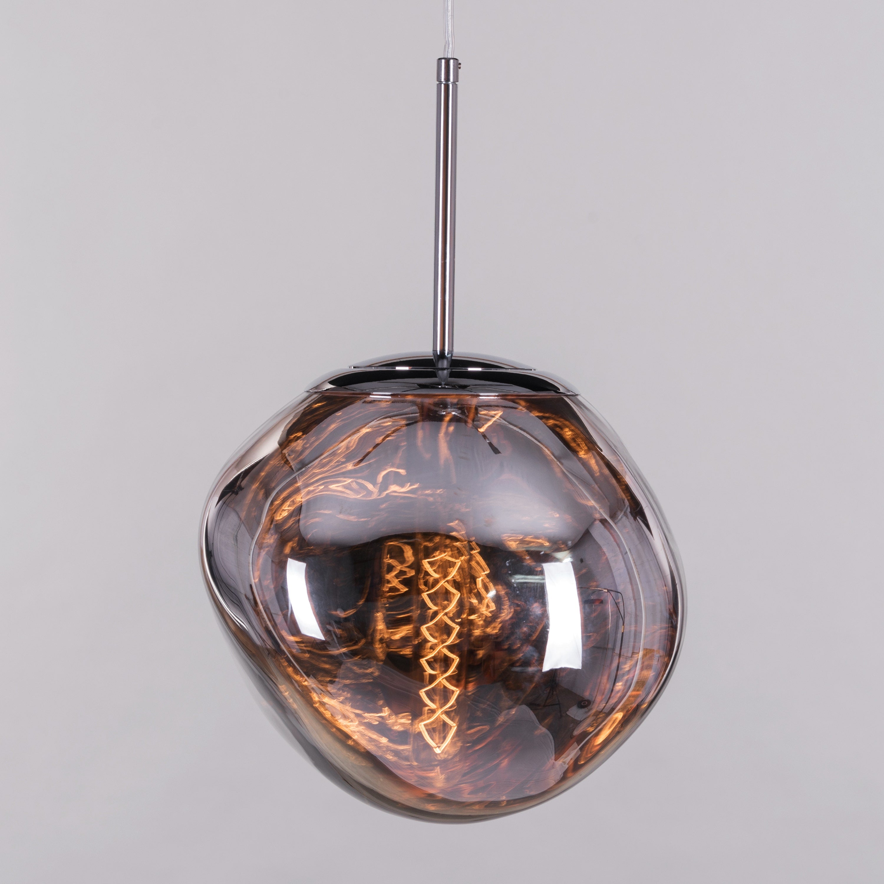 Ongoing Love (Small, Chrome, Smokey Grey) Glass Pendant Light