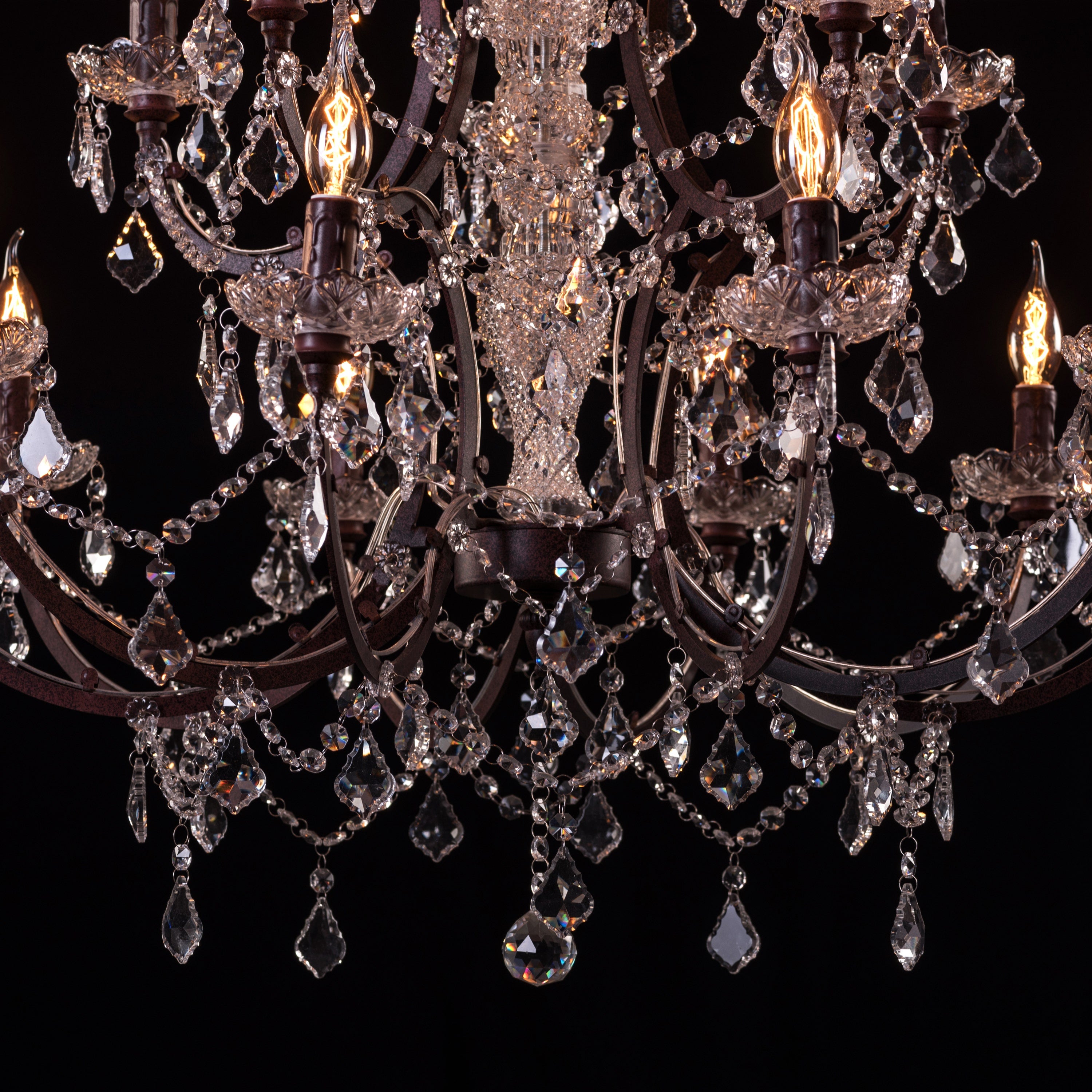 French Restoration (Large, Antique Rust) Crystal Chandelier
