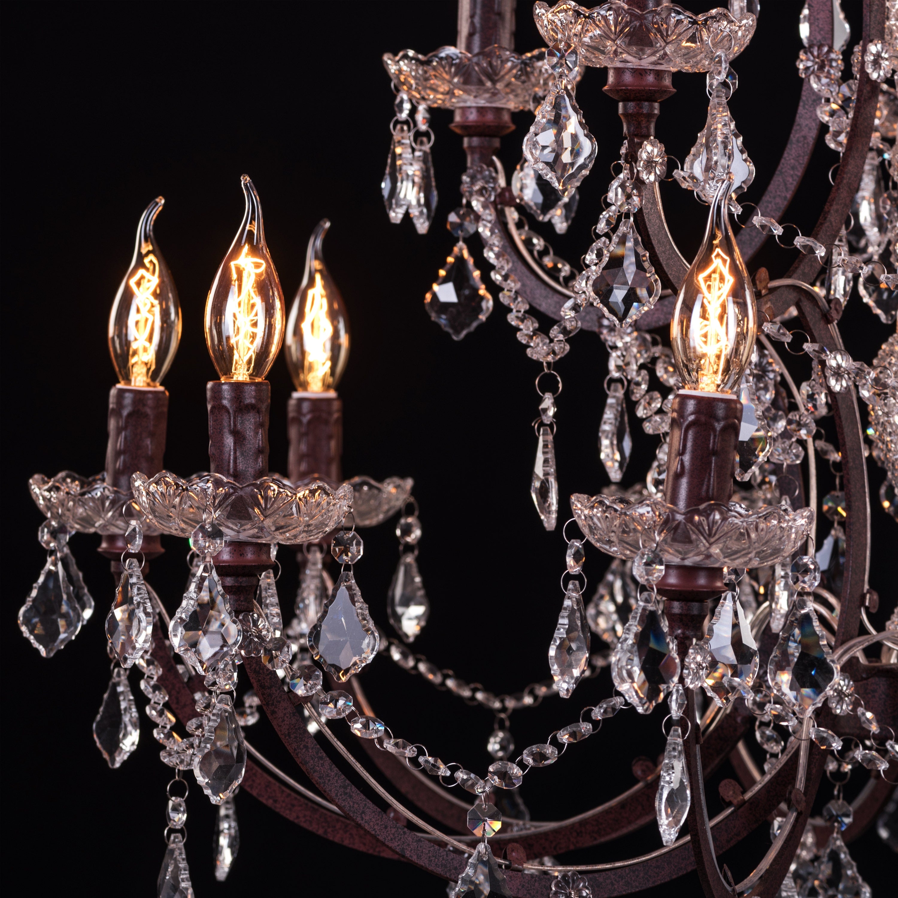 French Restoration (Large, Antique Rust) Crystal Chandelier