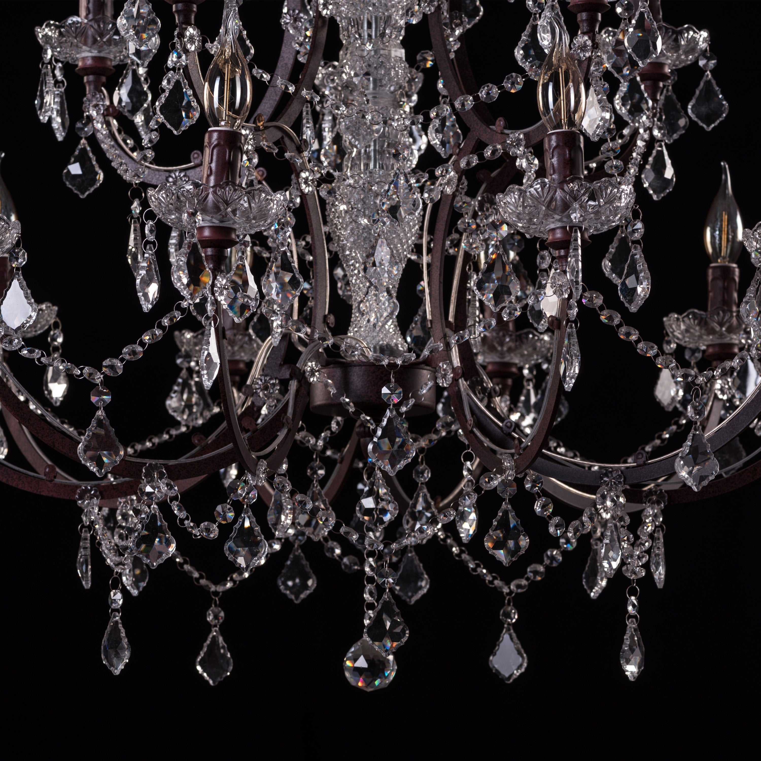 French Restoration (Large, Antique Rust) Crystal Chandelier
