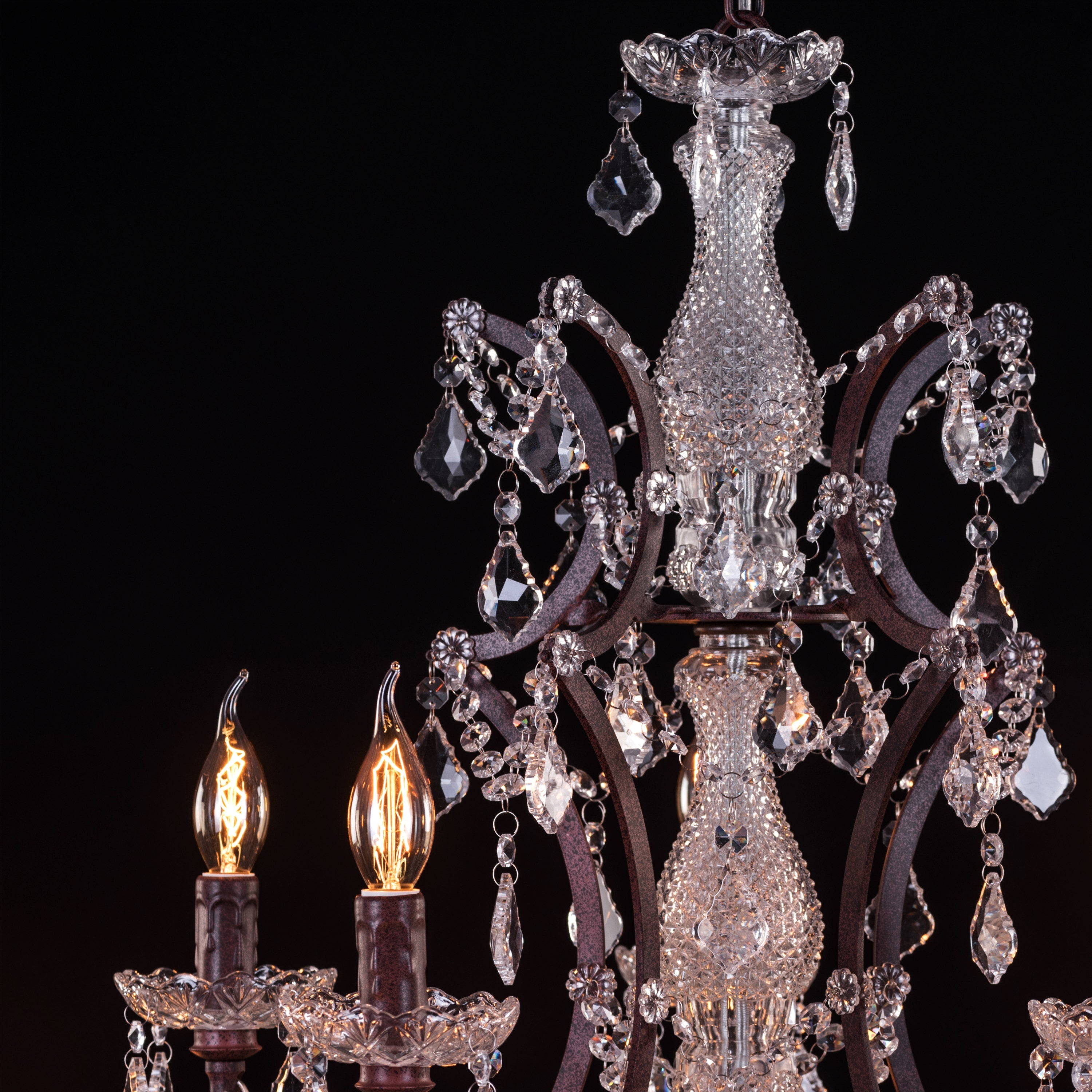 French Restoration (Large, Antique Rust) Crystal Chandelier