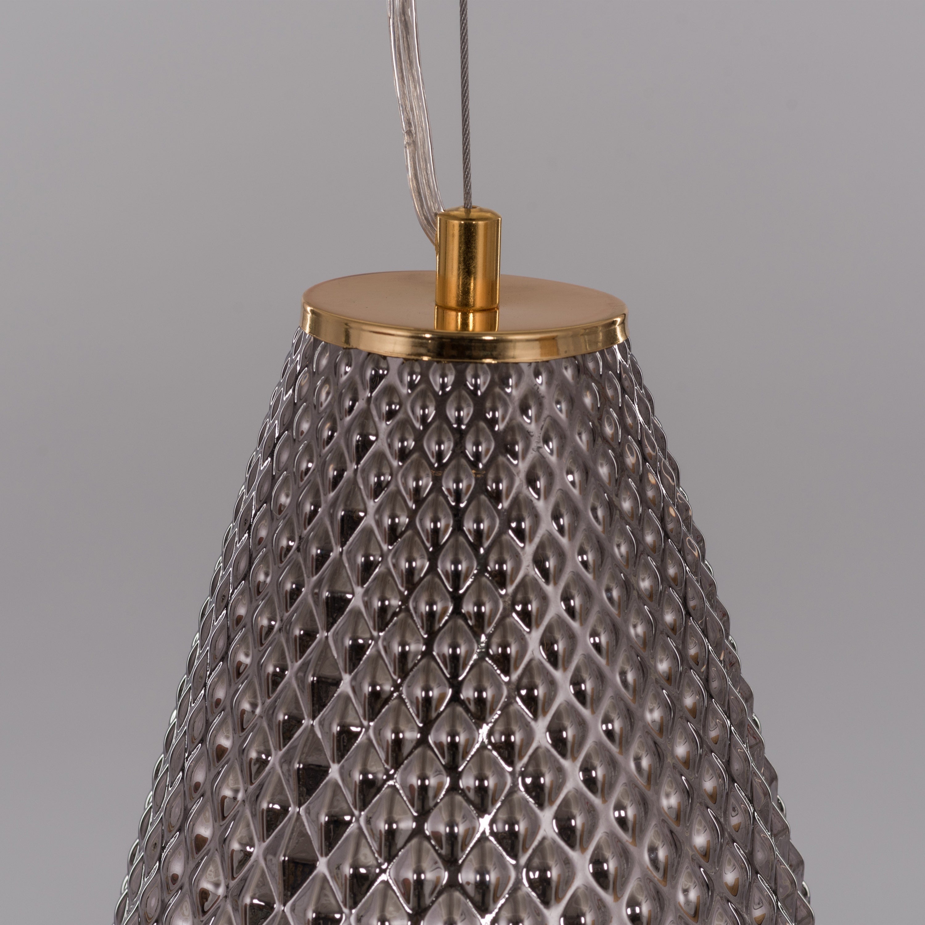 Multi Tasker (Smokey Grey) Textured Glass Pendant Light