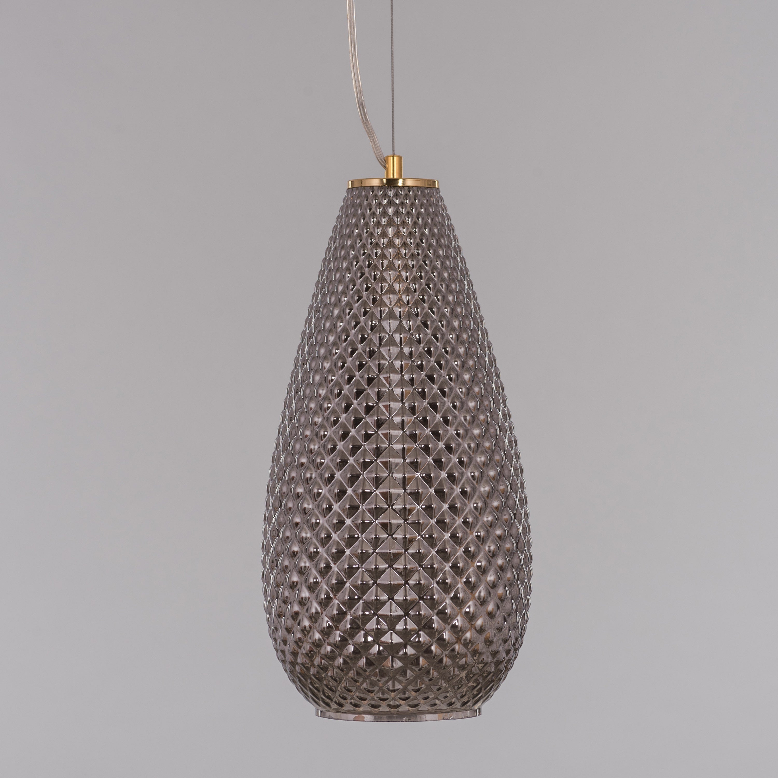 Multi Tasker (Smokey Grey) Textured Glass Pendant Light