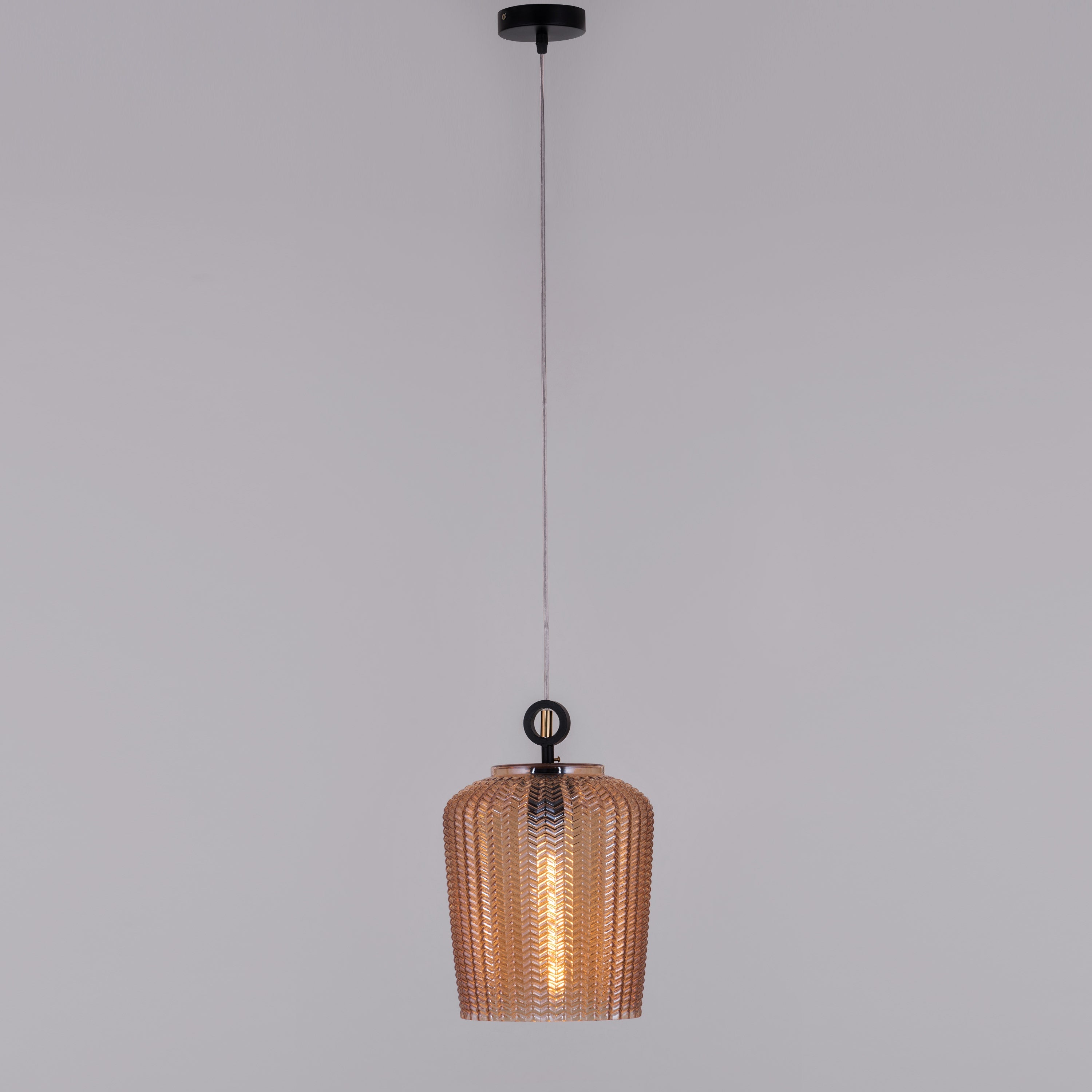 Forget Me Not (Amber) Textured Glass Pendant Light