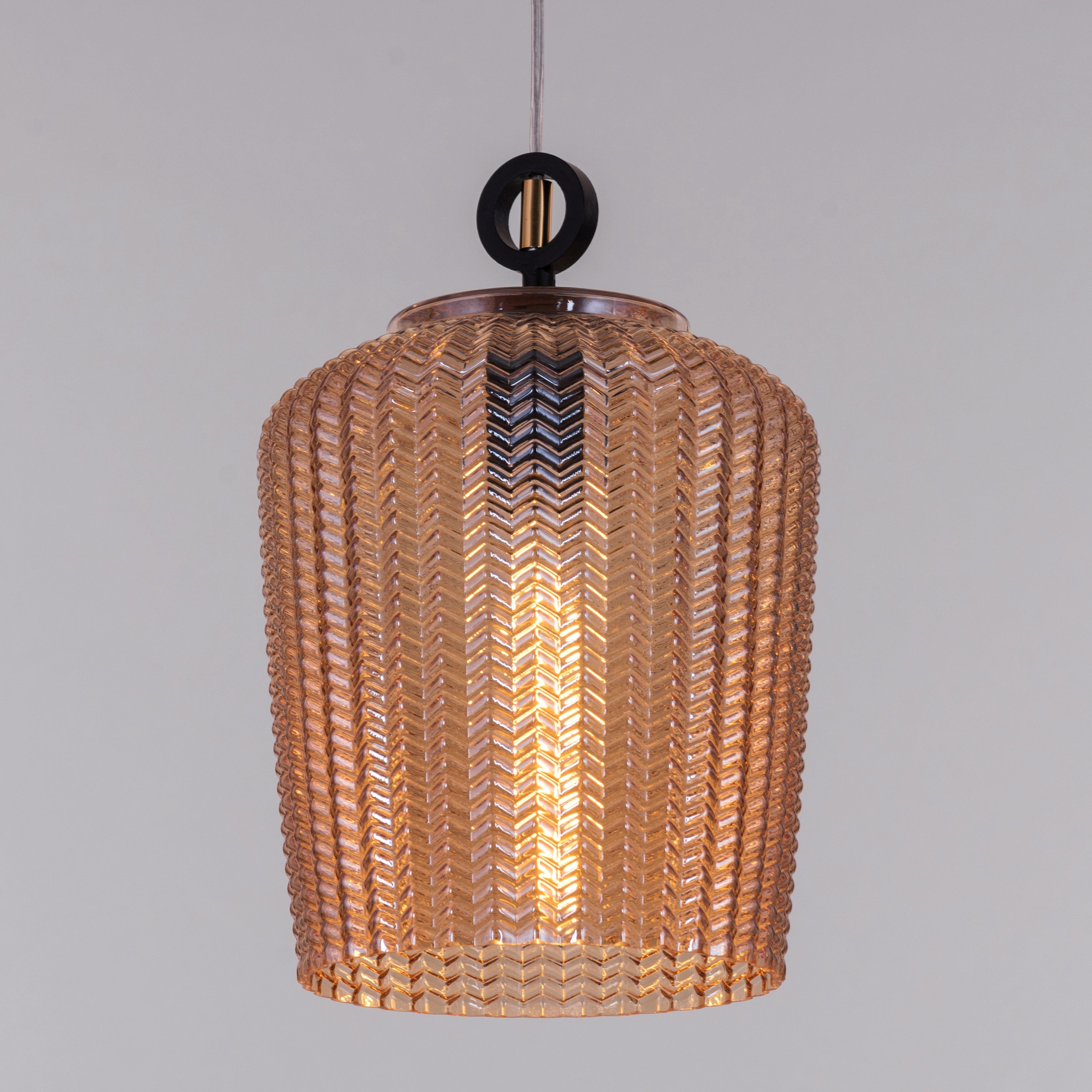 Forget Me Not (Amber) Textured Glass Pendant Light