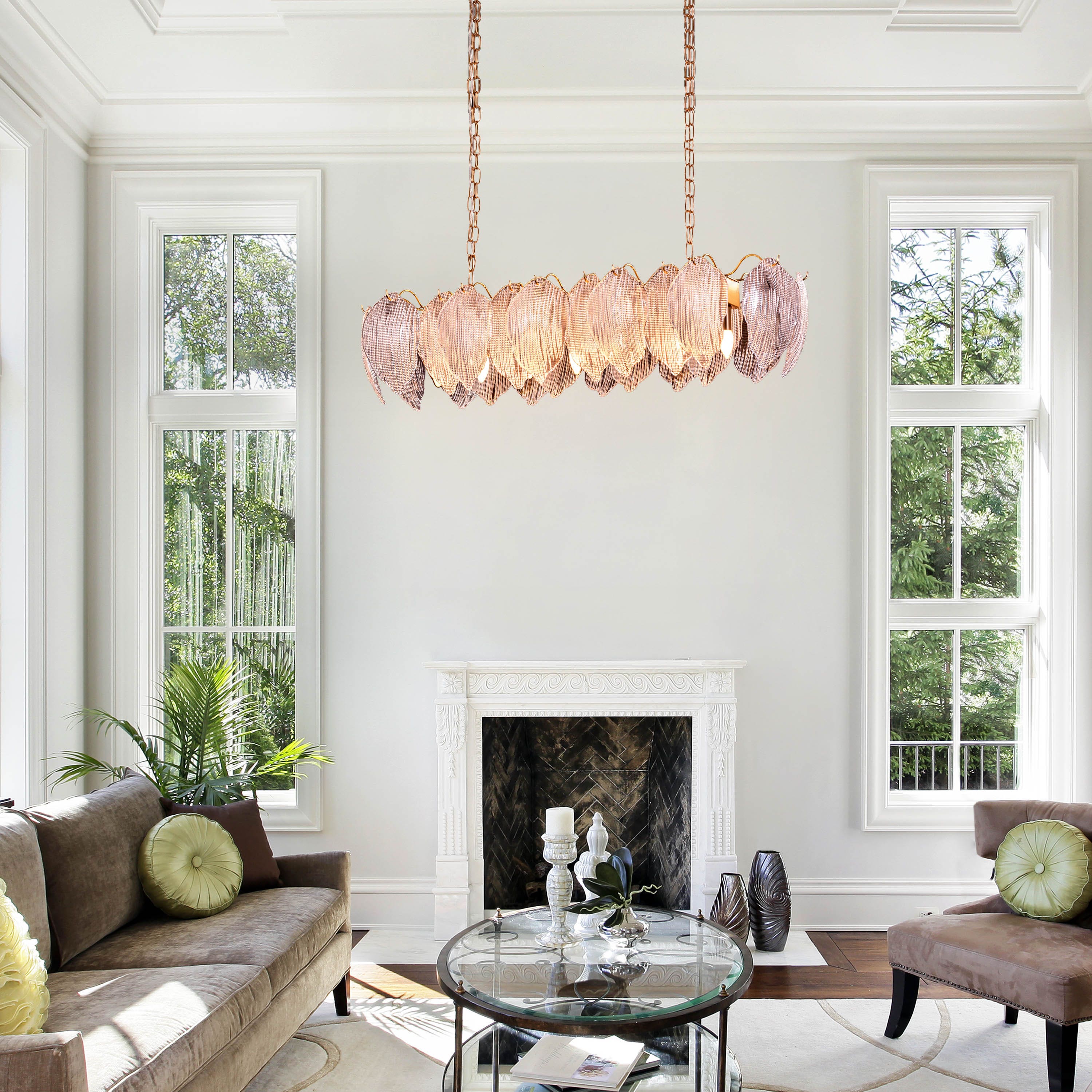 Snow Angel (Large, Gold) Glass Chandelier