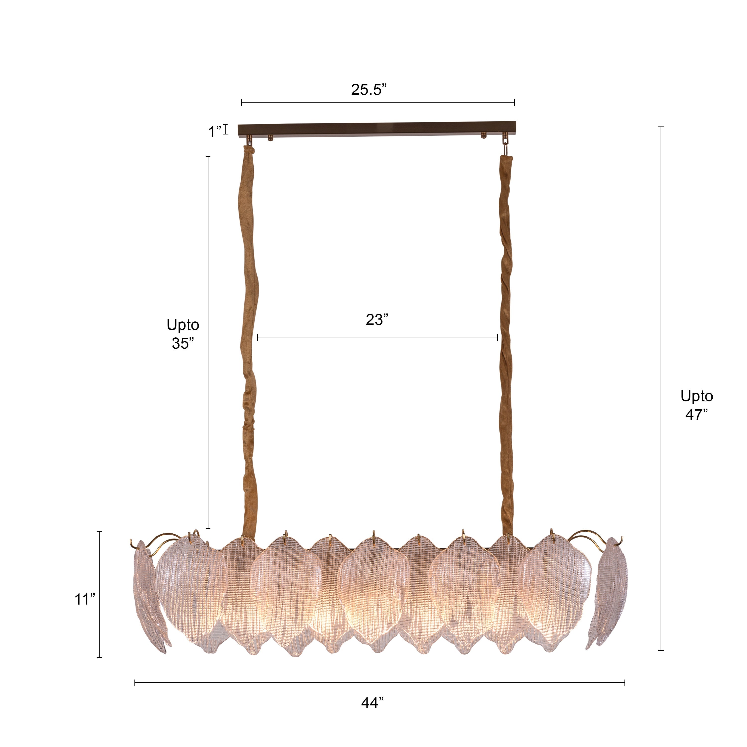 Snow Angel (Large, Gold) Glass Chandelier