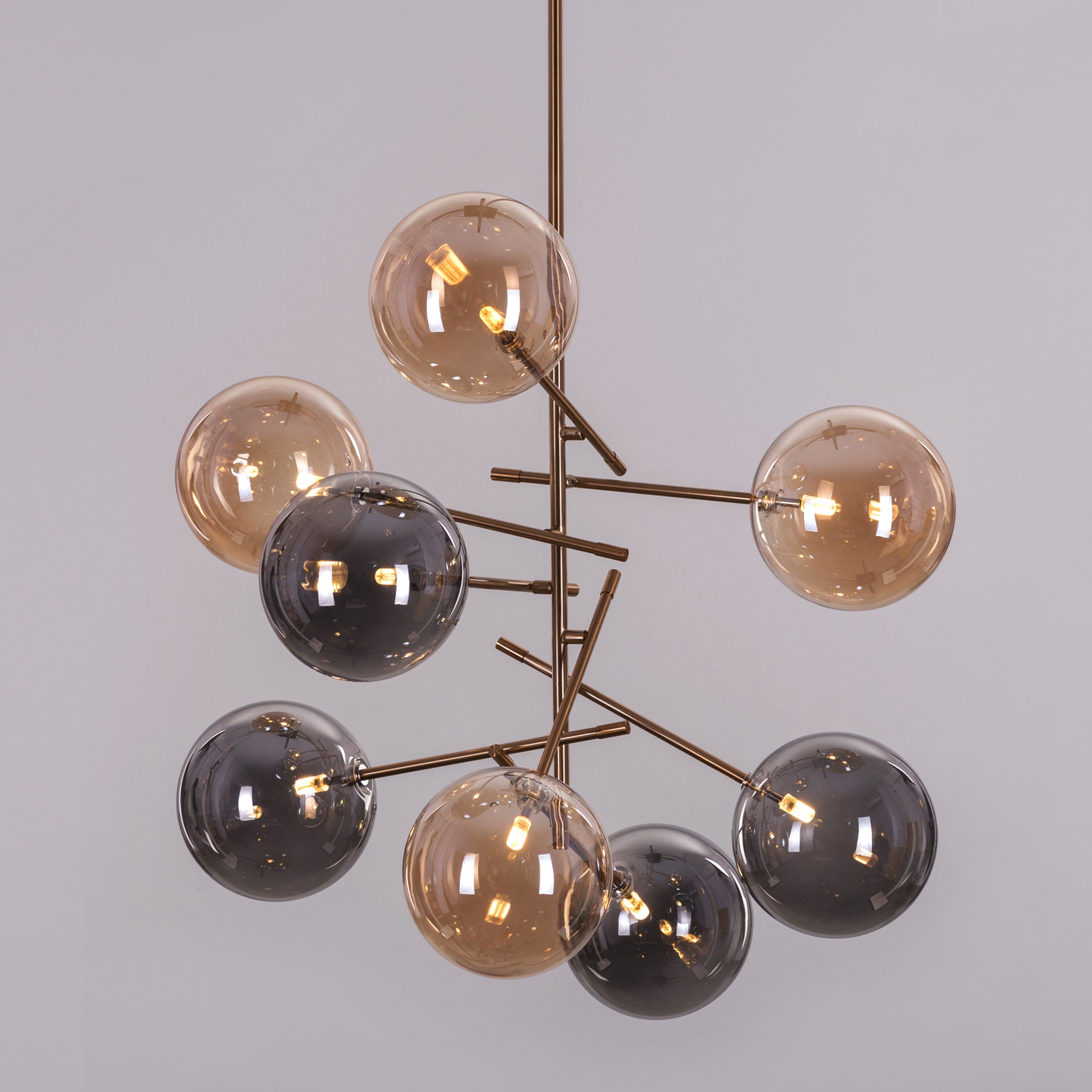 Pied Piper Posh (Large, Amber, Smokey Grey) Glass Chandelier