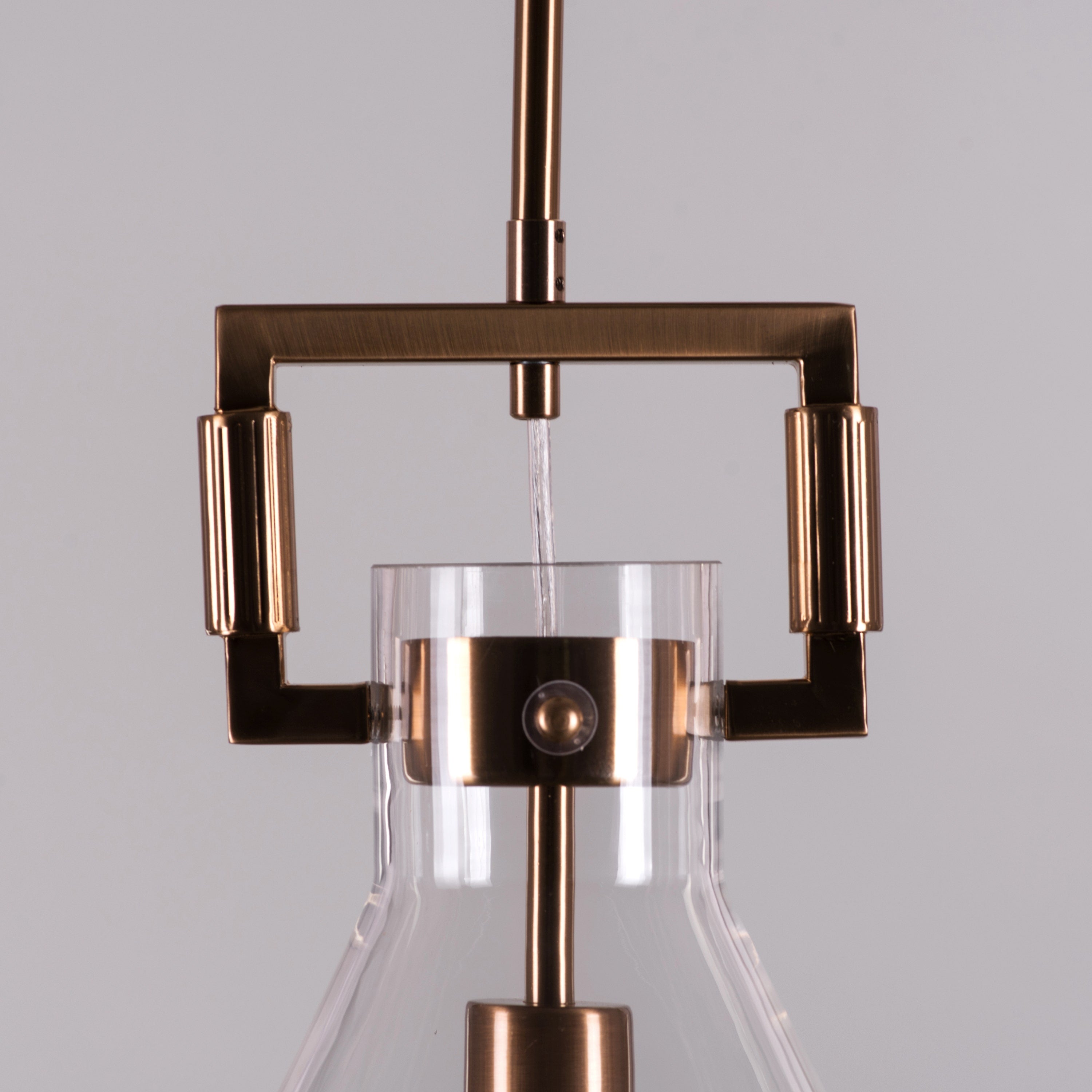 High Hopes (Triangular, Gold) Clear Glass Pendant Light