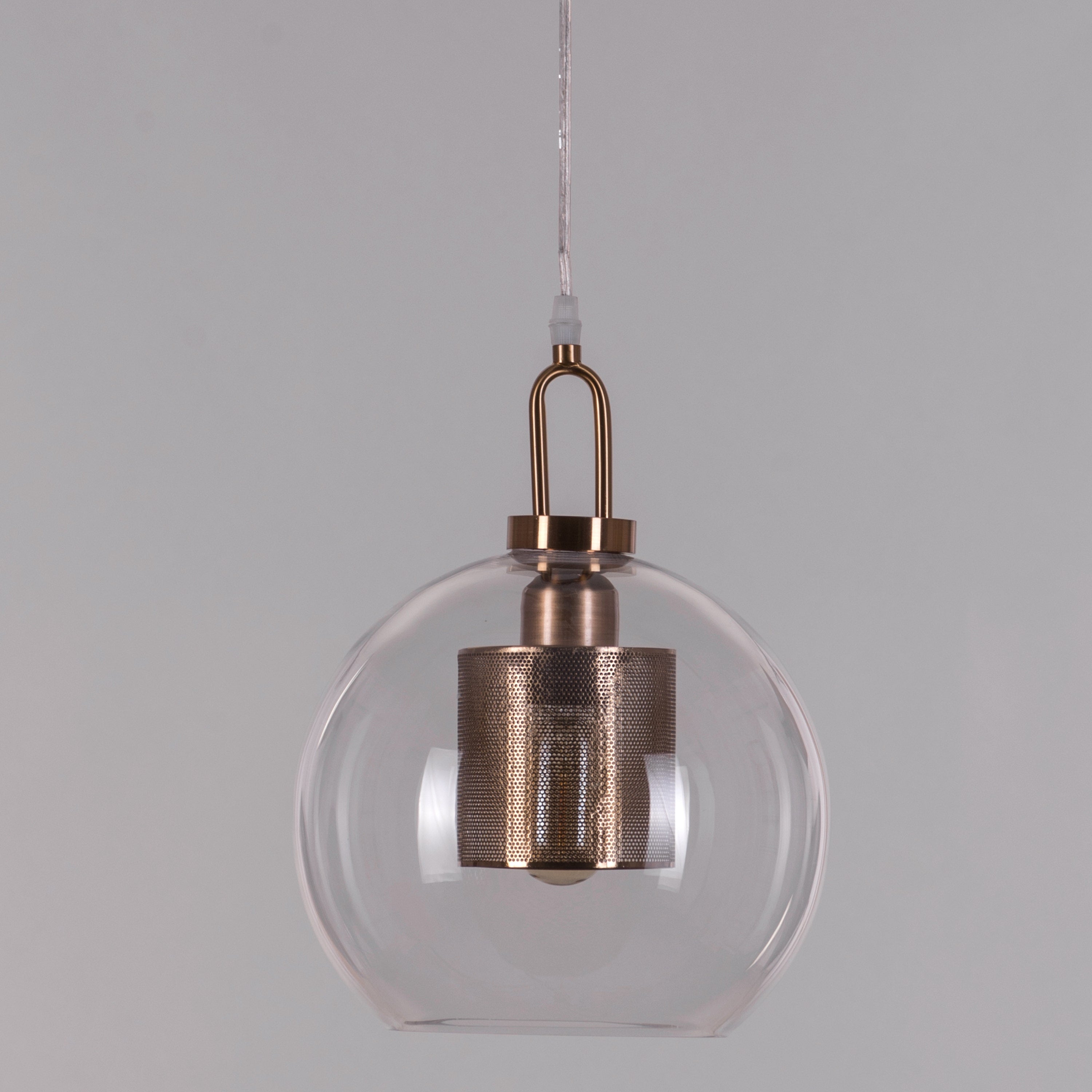 Good To Glow (Small, Gold) Clear Glass Round Pendant Light