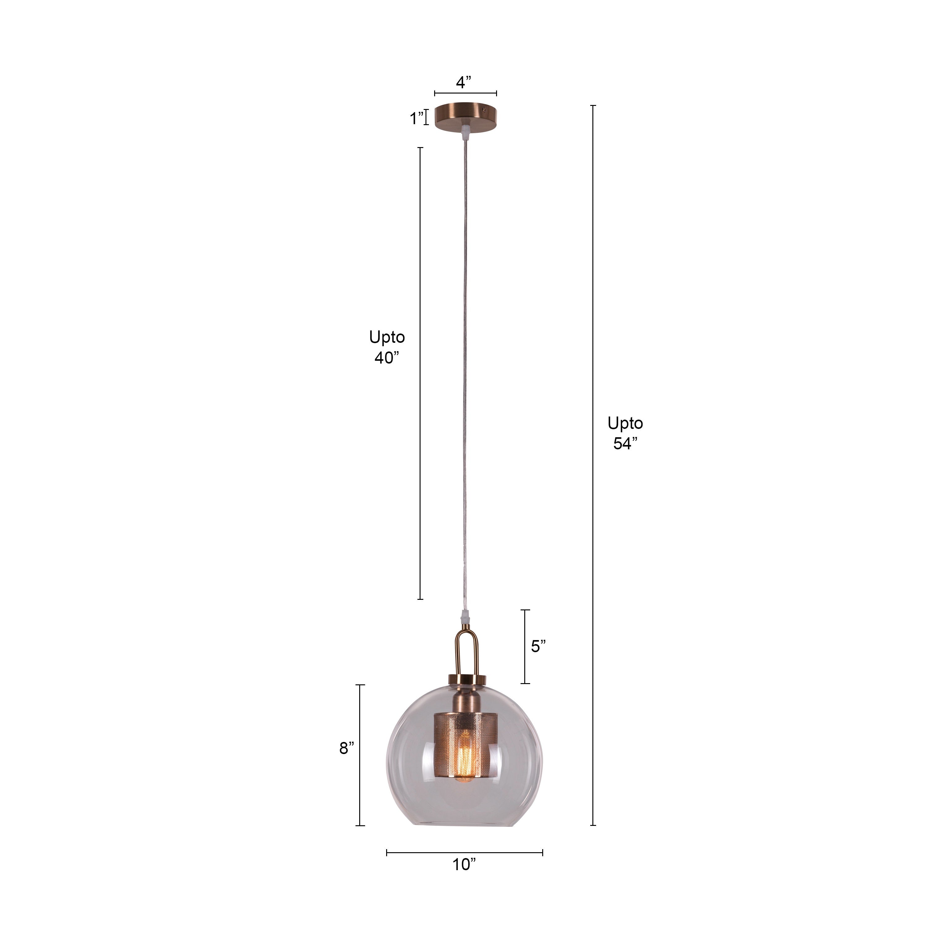 Good To Glow (Small, Gold) Clear Glass Round Pendant Light