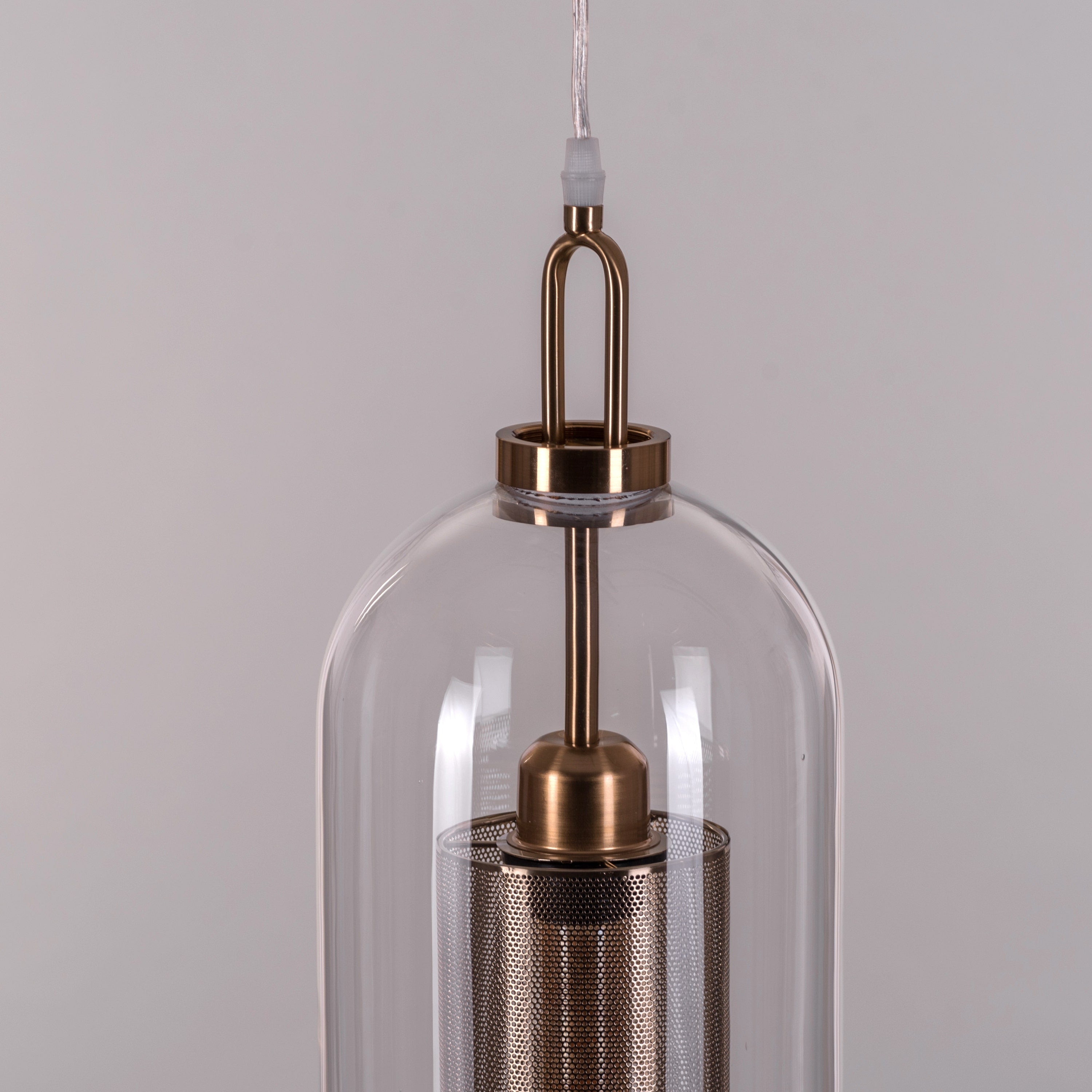 Good To Glow (Long, Gold) Clear Glass Pendant Light