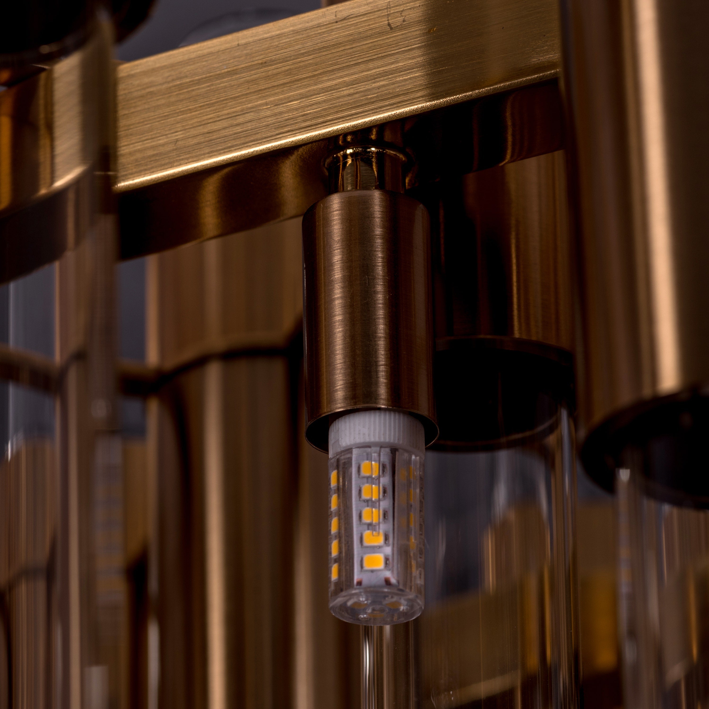 Married In Milan Grand (Large, Gold) Glass Tube Chandelier