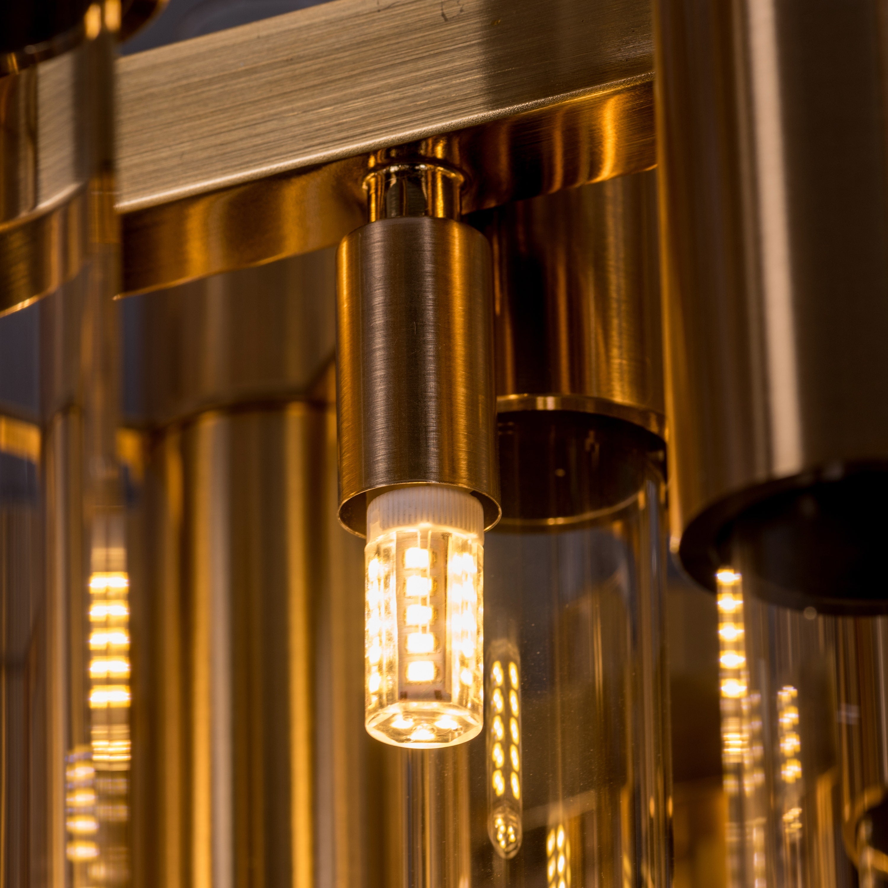 Married In Milan Grand (Large, Gold) Glass Tube Chandelier