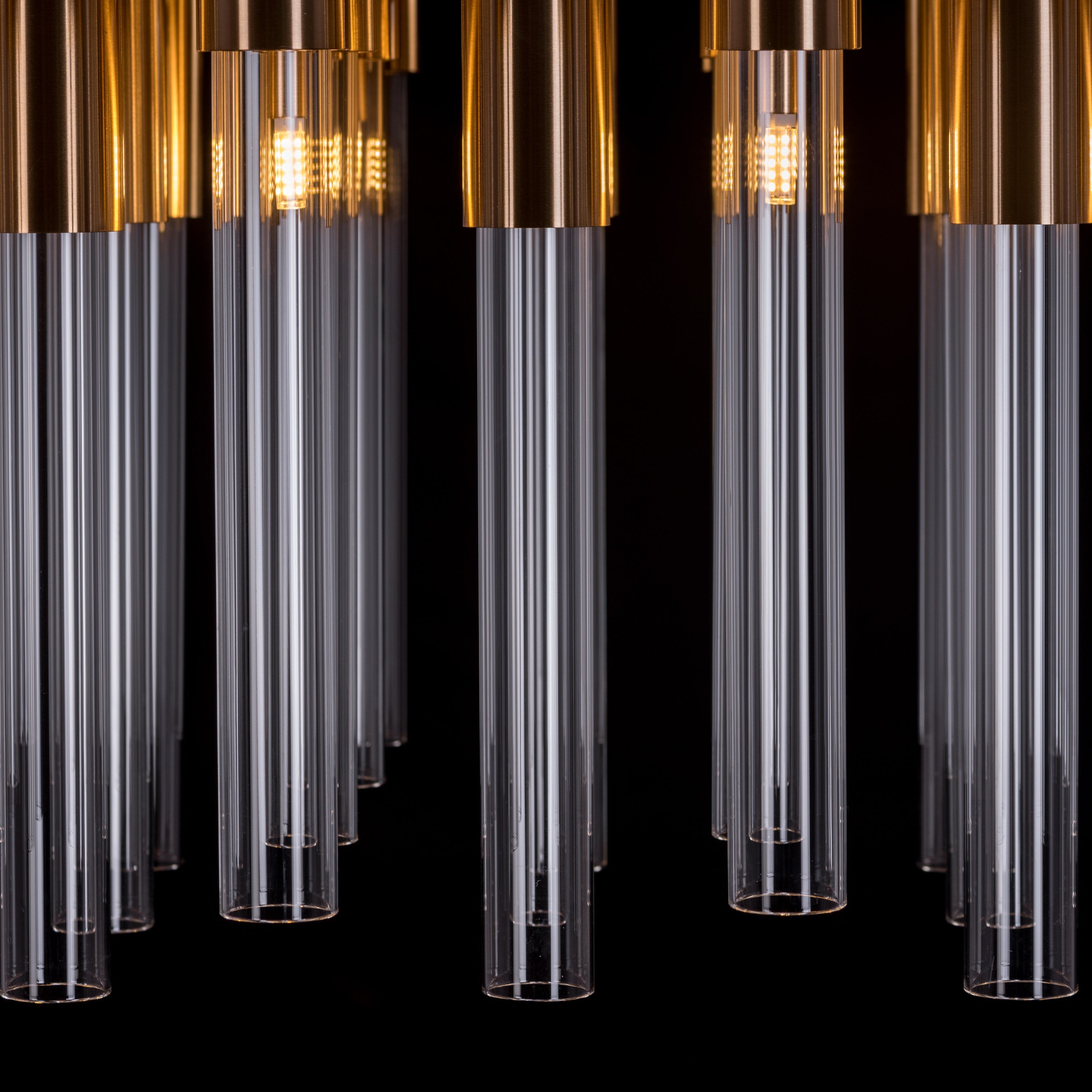 Married In Milan Grand (Large, Gold) Glass Tube Chandelier