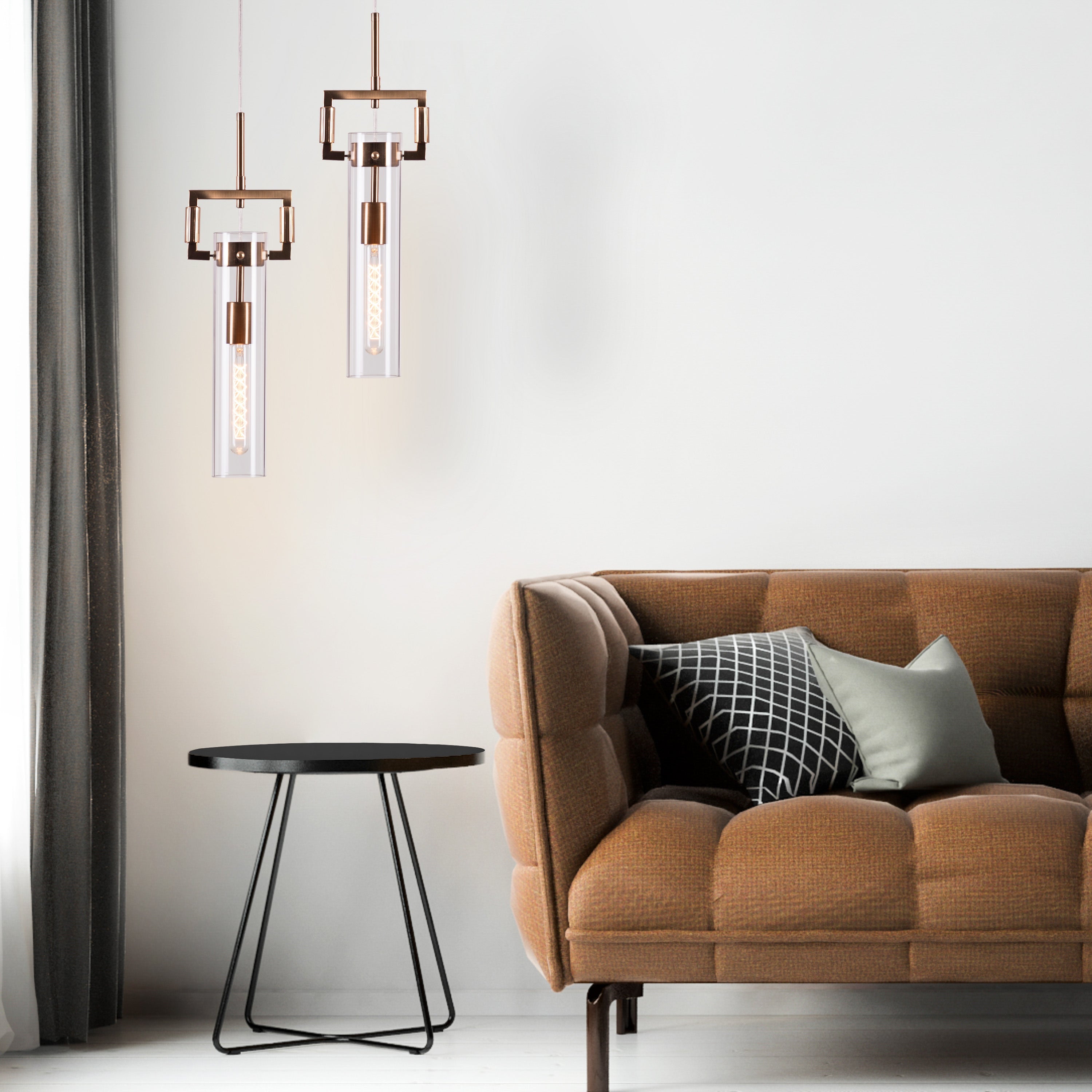 High Hopes (Long, Gold) Clear Glass Pendant Light