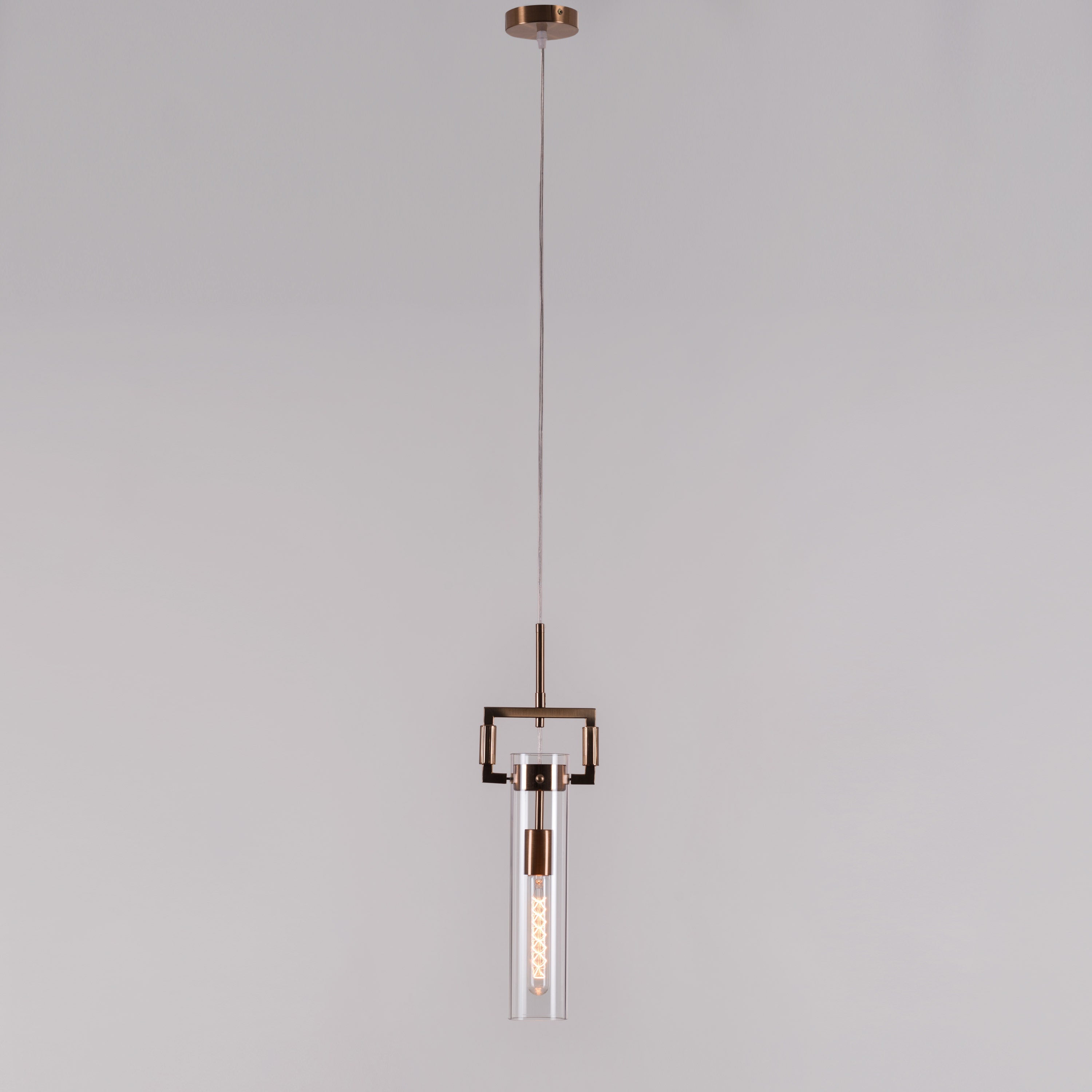 High Hopes (Long, Gold) Clear Glass Pendant Light