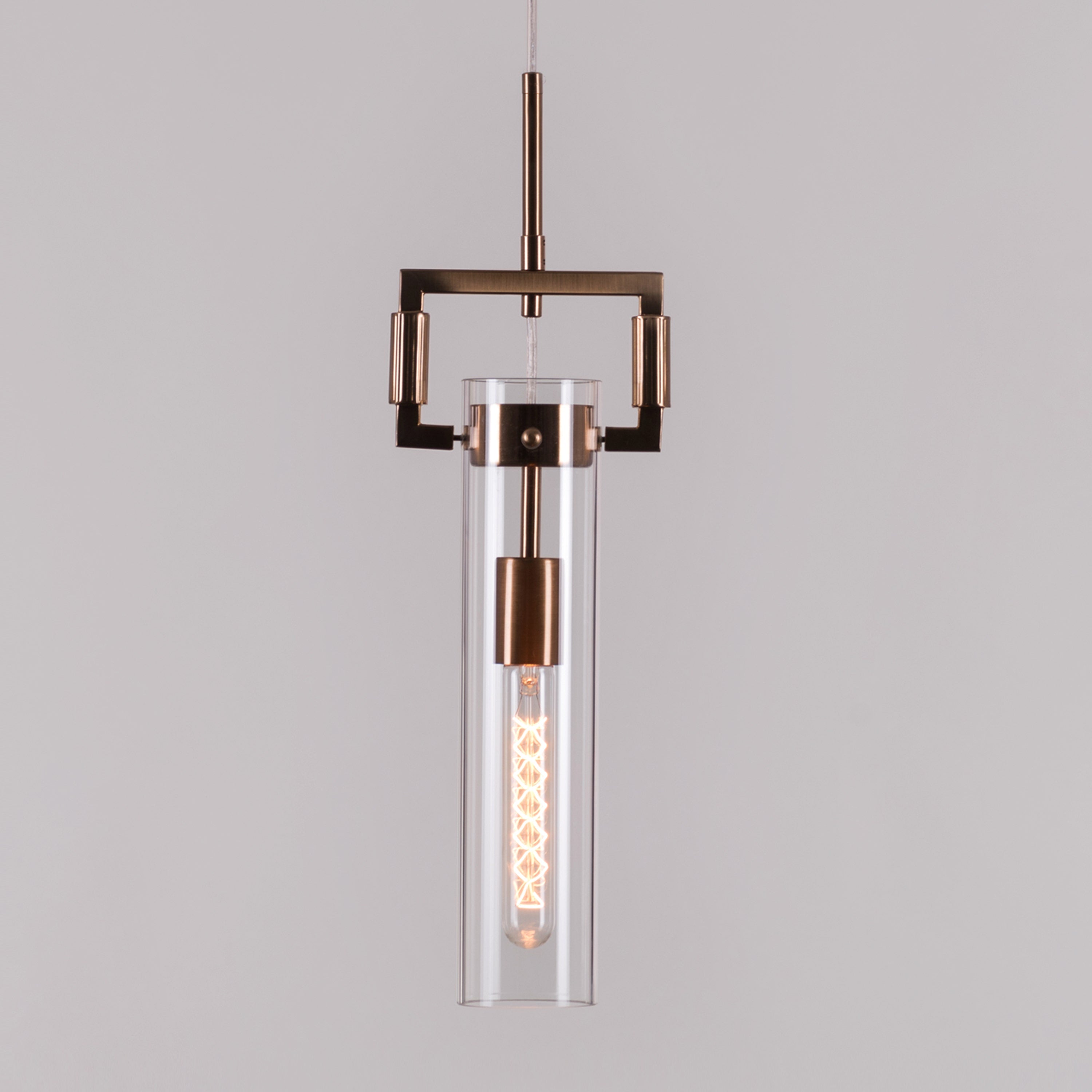 High Hopes (Long, Gold) Clear Glass Pendant Light