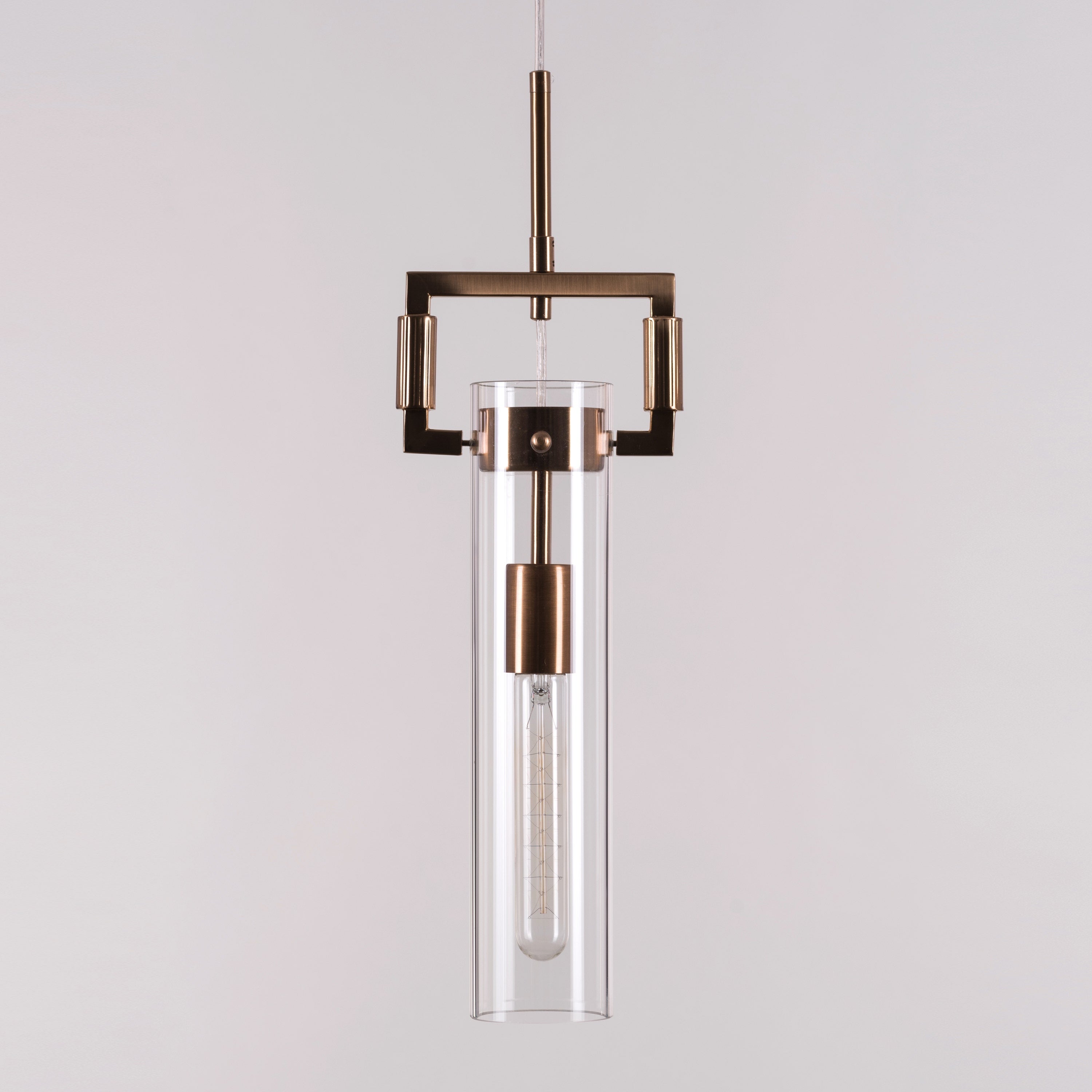 High Hopes (Long, Gold) Clear Glass Pendant Light