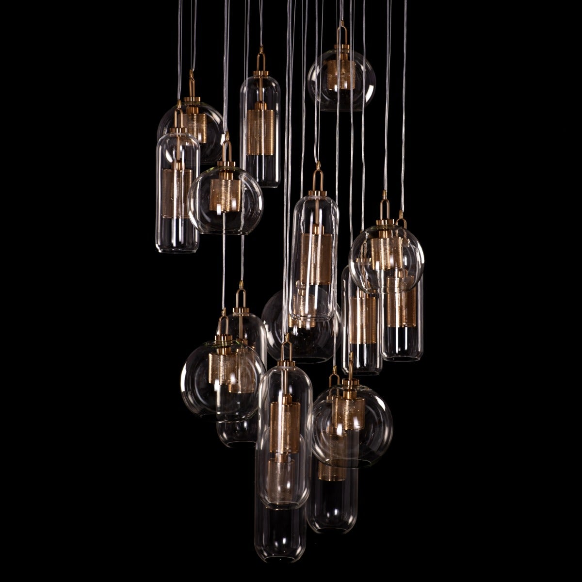 Star Of The Show (Large, Gold) Glass Chandelier