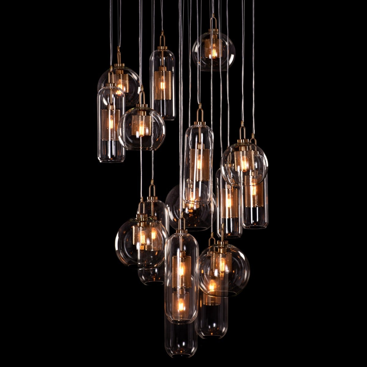 Star Of The Show (Large, Gold) Glass Chandelier