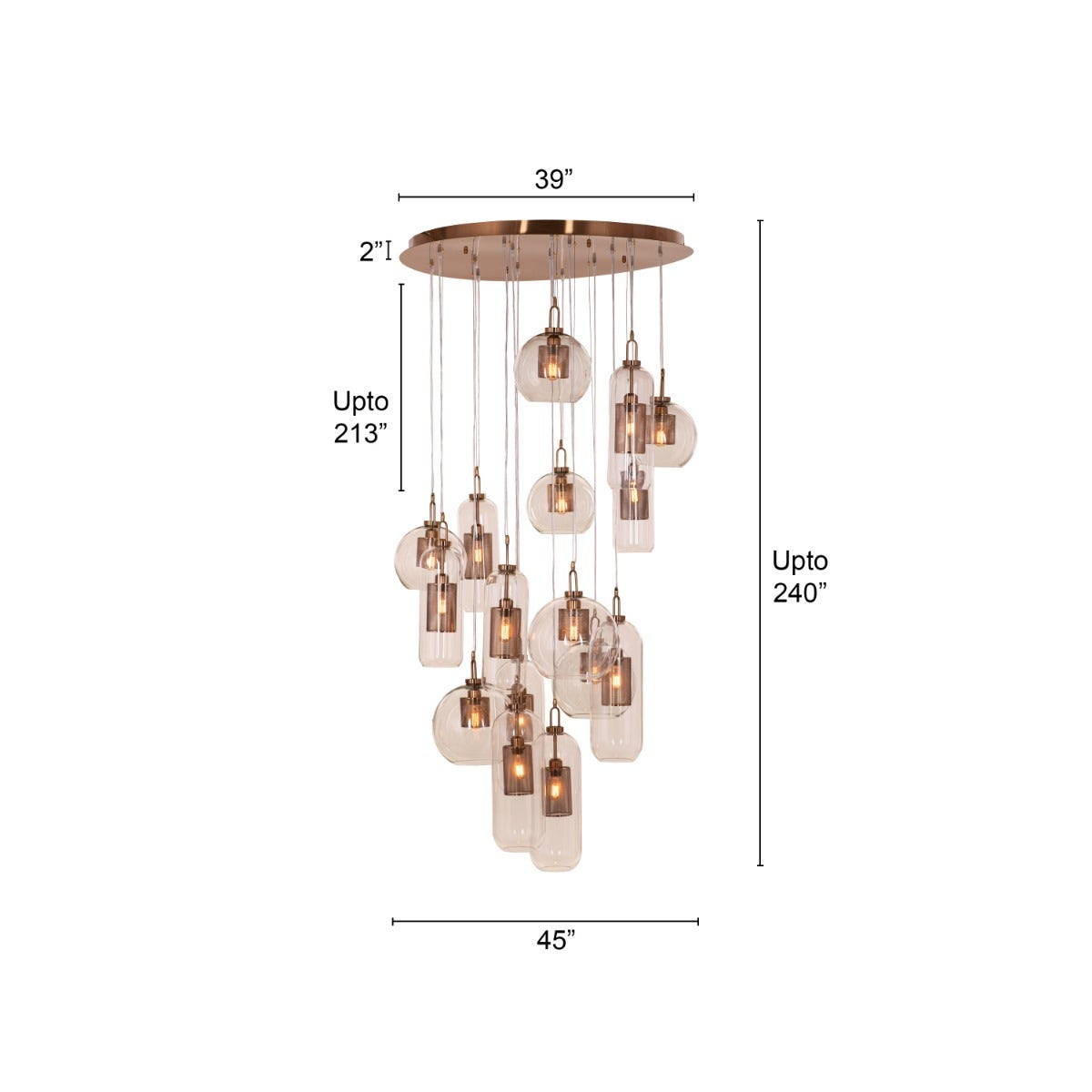 Star Of The Show (Large, Gold) Glass Chandelier