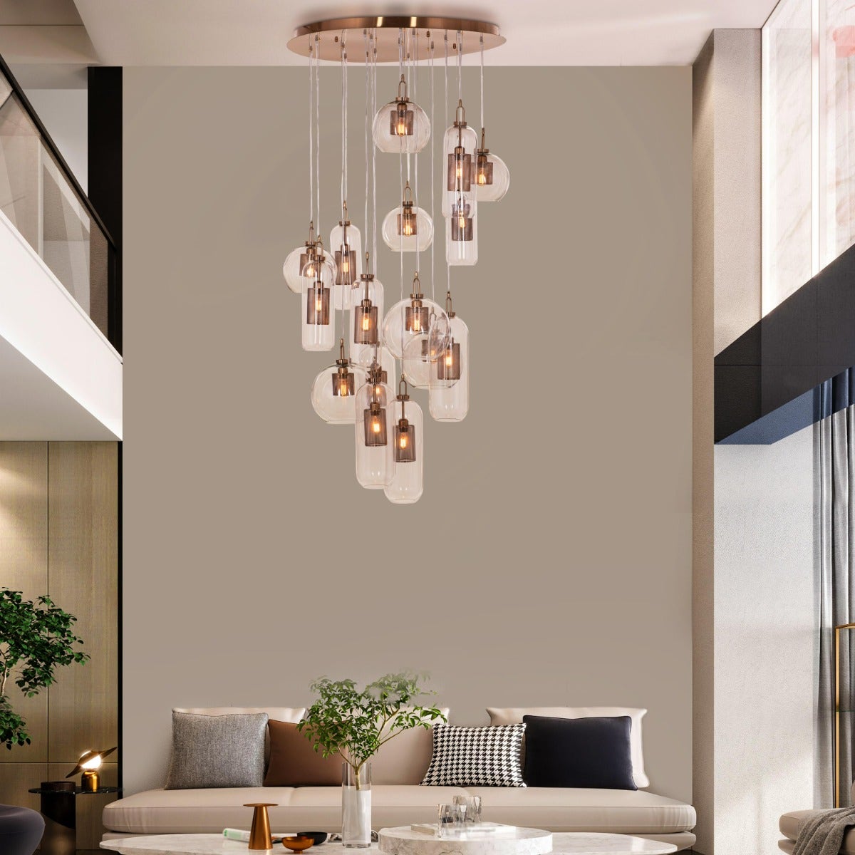 Star Of The Show (Large, Gold) Glass Chandelier