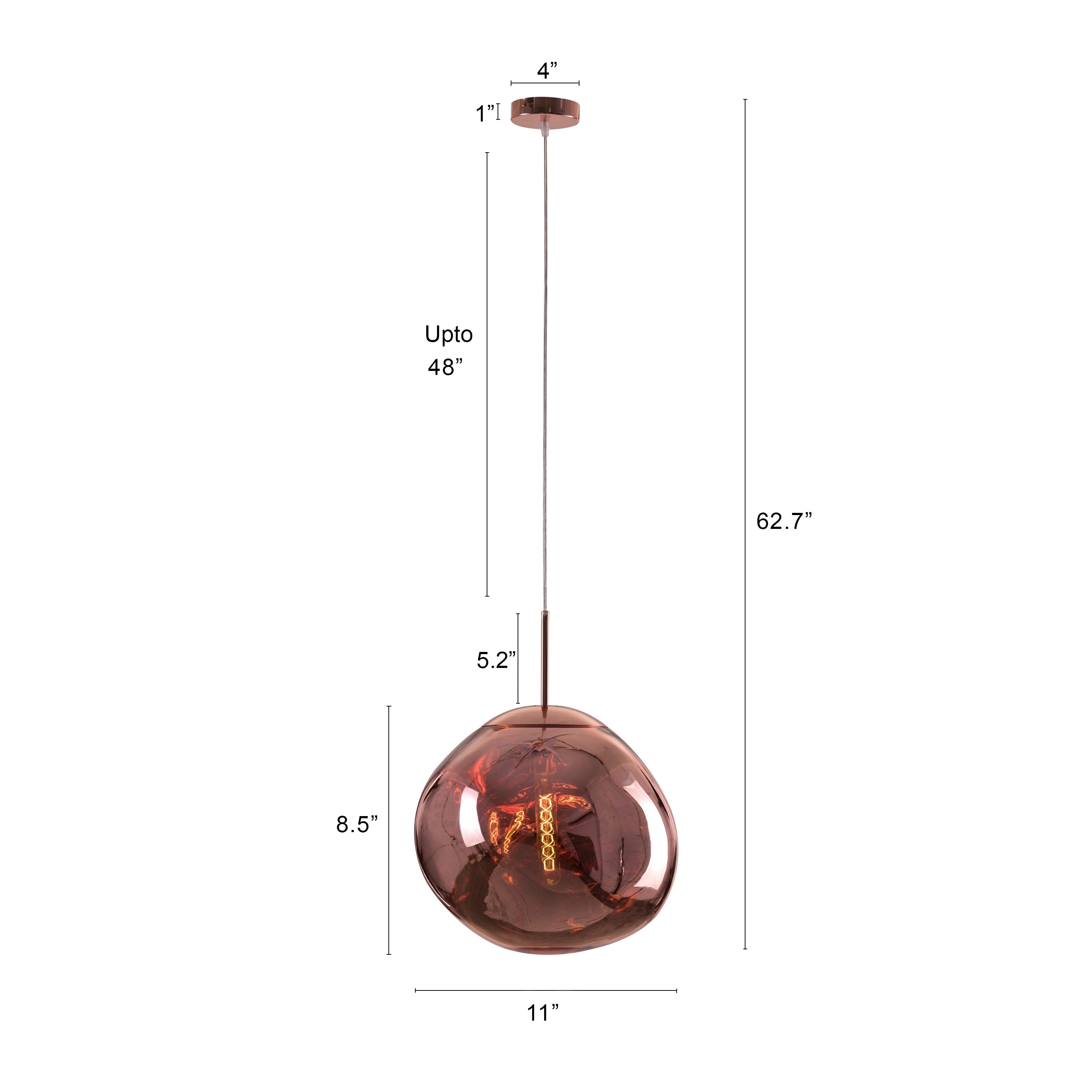 Ongoing Love (Small, Copper) Glass Pendant Light