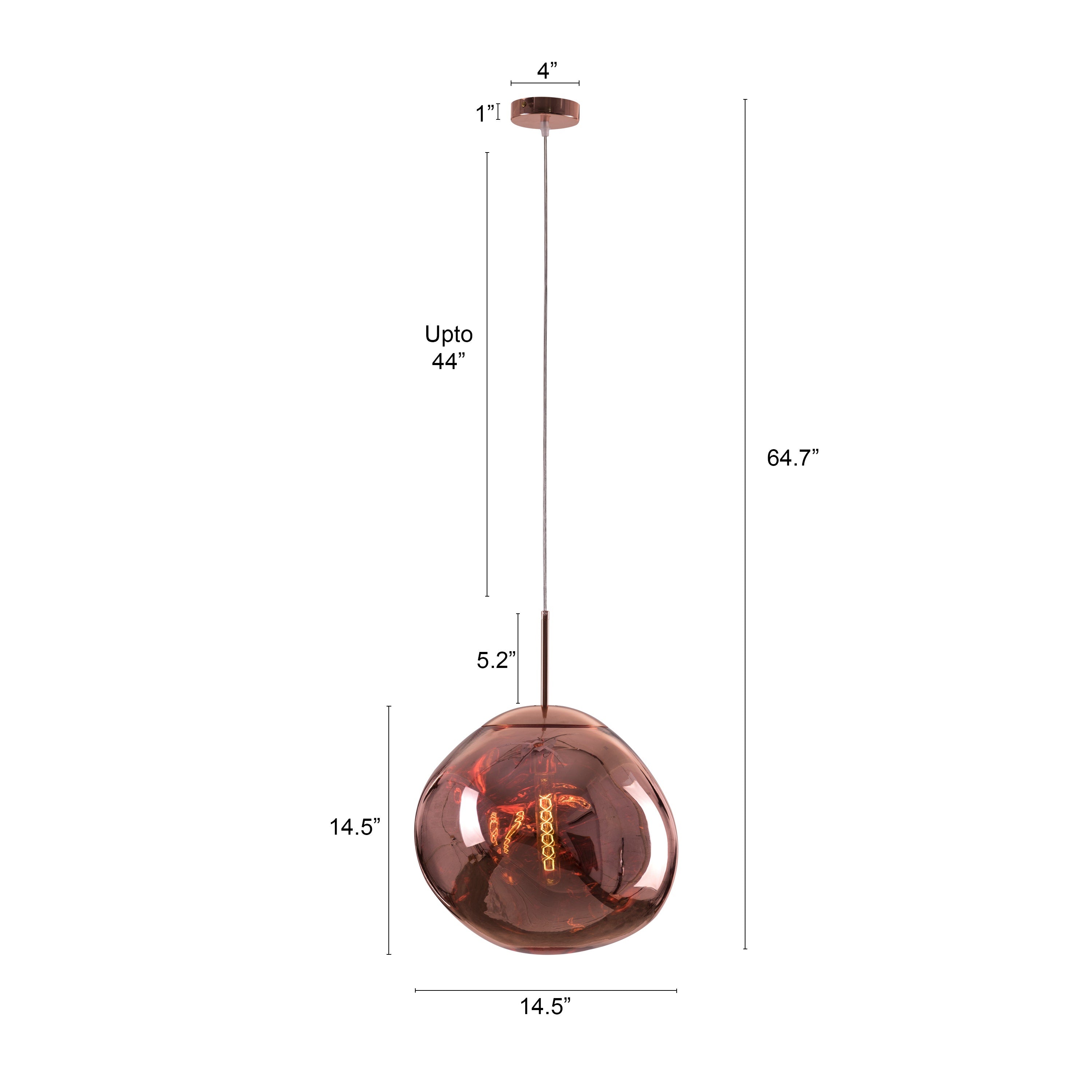 Ongoing Love (Large, Copper) Glass Pendant Light