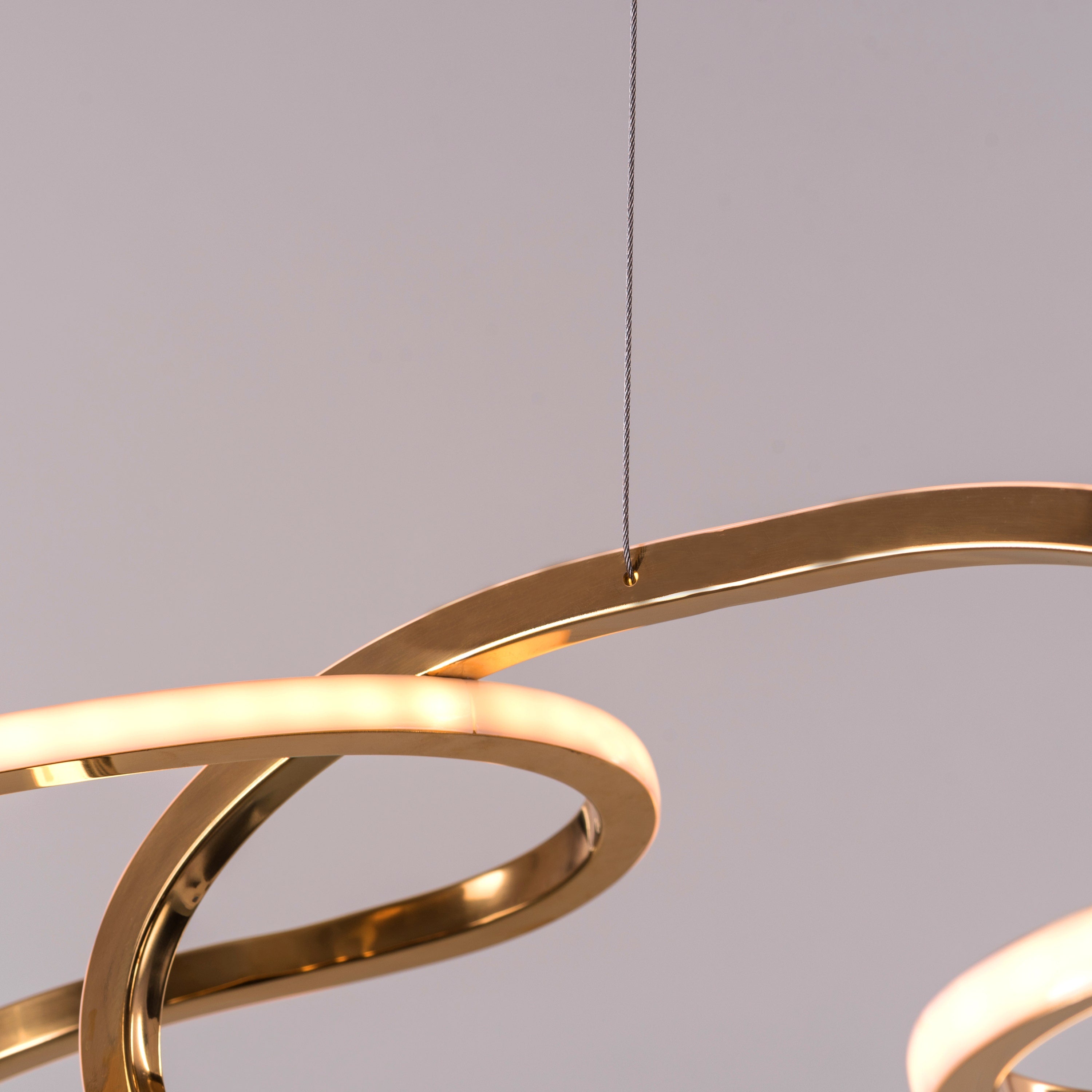 Uncuffed (Large, Dimmable LED With Remote Control) 5-Rings Chandelier