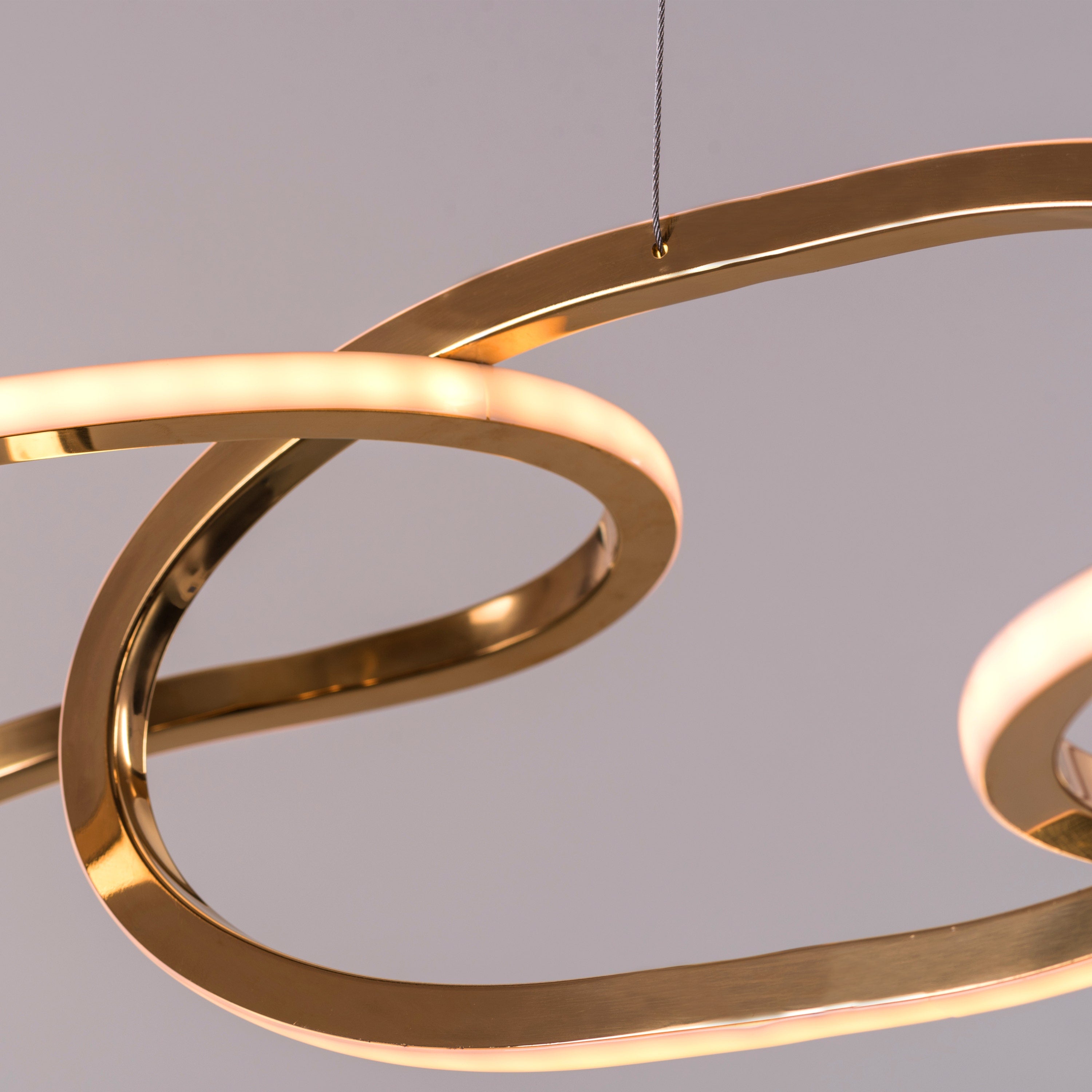 Uncuffed (Large, Dimmable LED With Remote Control) 5-Rings Chandelier