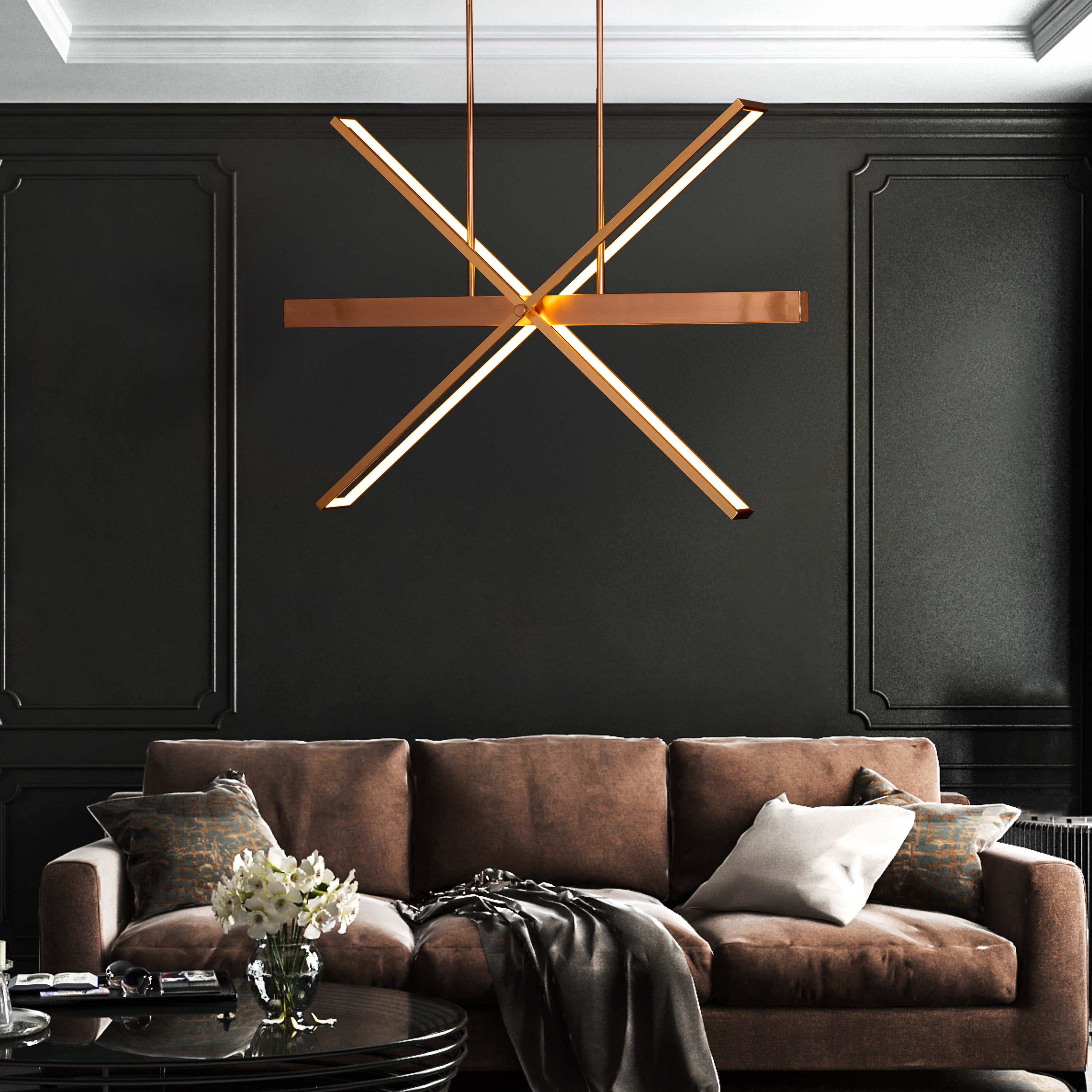 Pack Your Bags (Large, Gold, Dimmable LED With Remote Control) Chandelier