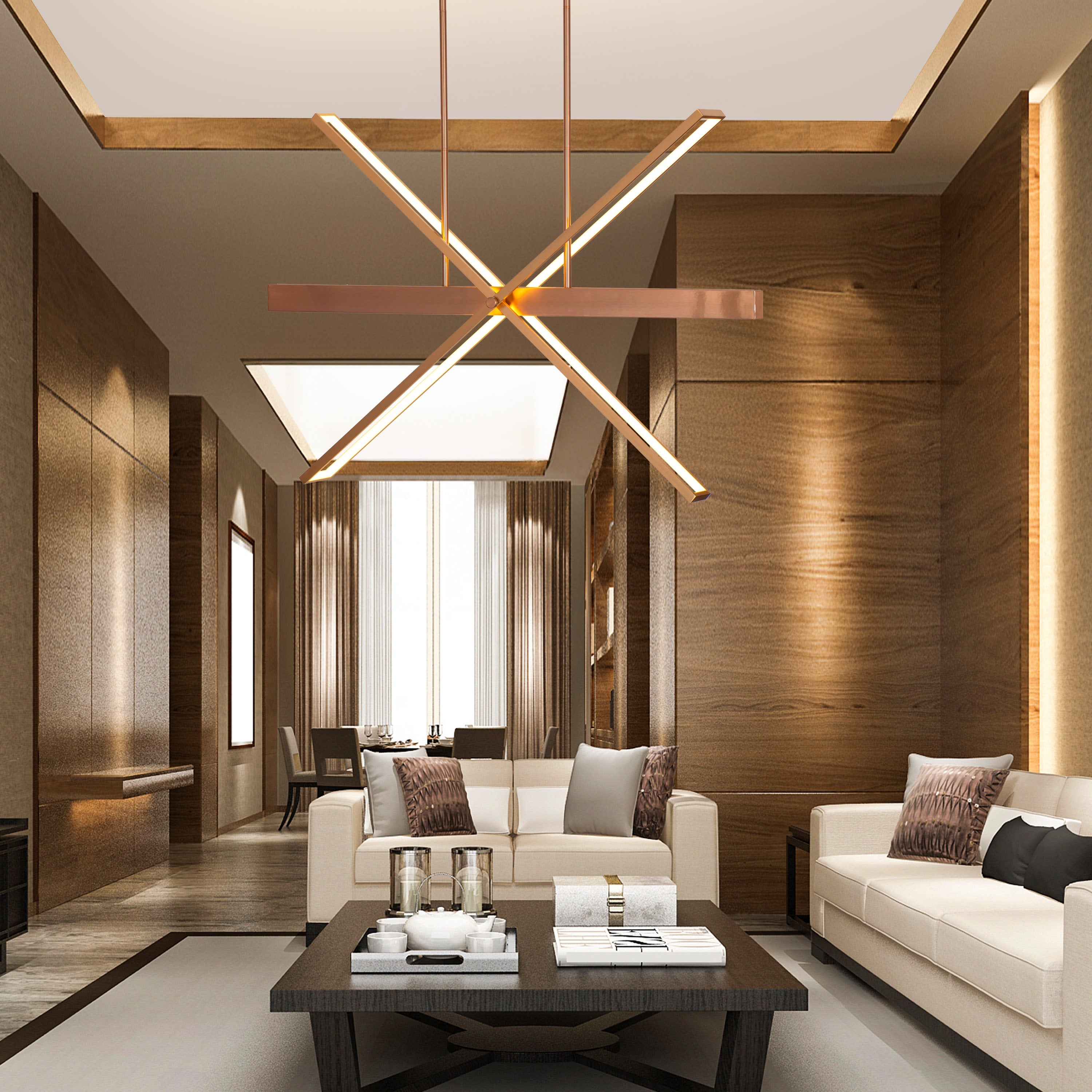 Pack Your Bags (Large, Gold, Dimmable LED With Remote Control) Chandelier