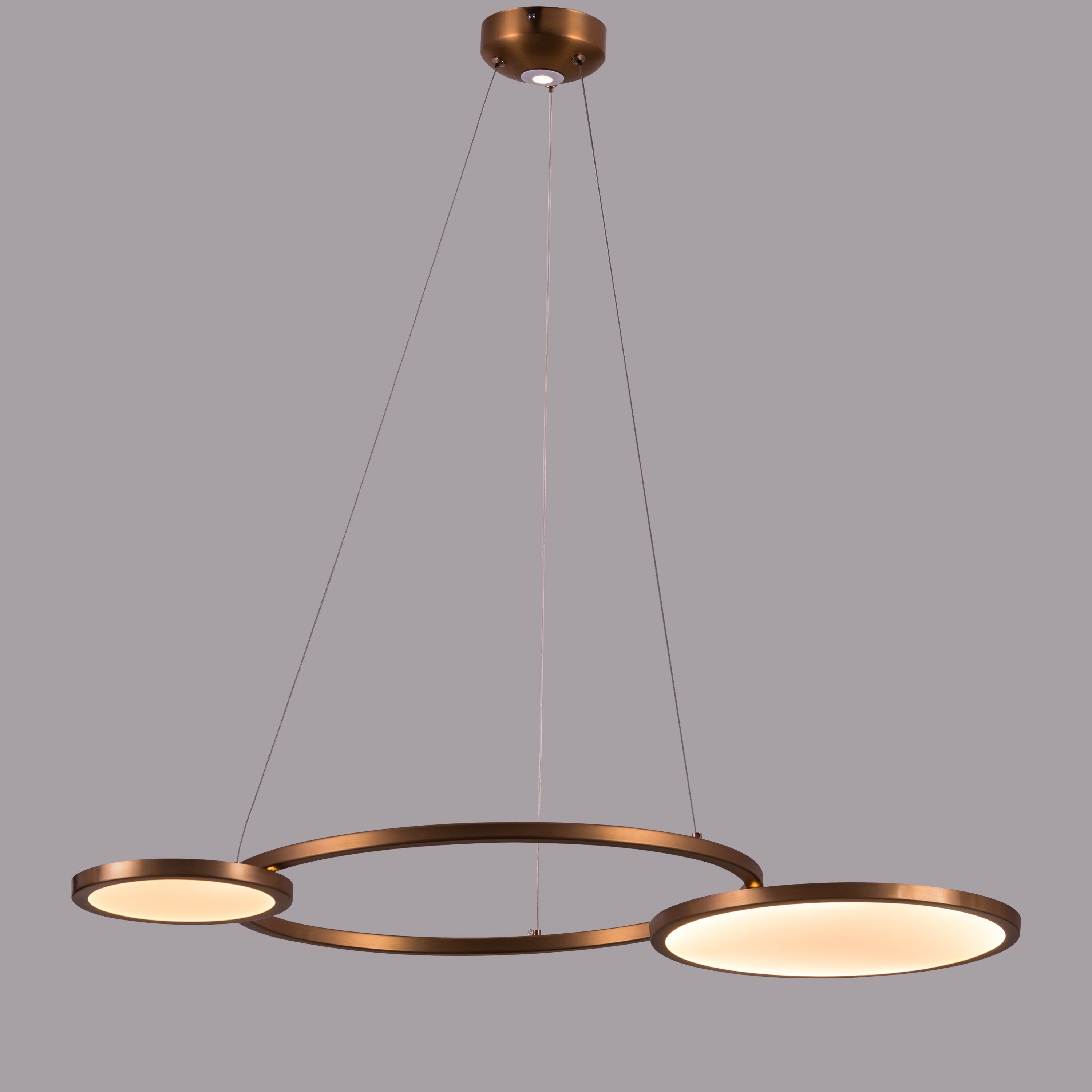 Glow & Hustle (Large, Gold, 3 Color Dimmable LED with Remote Control) Chandelier