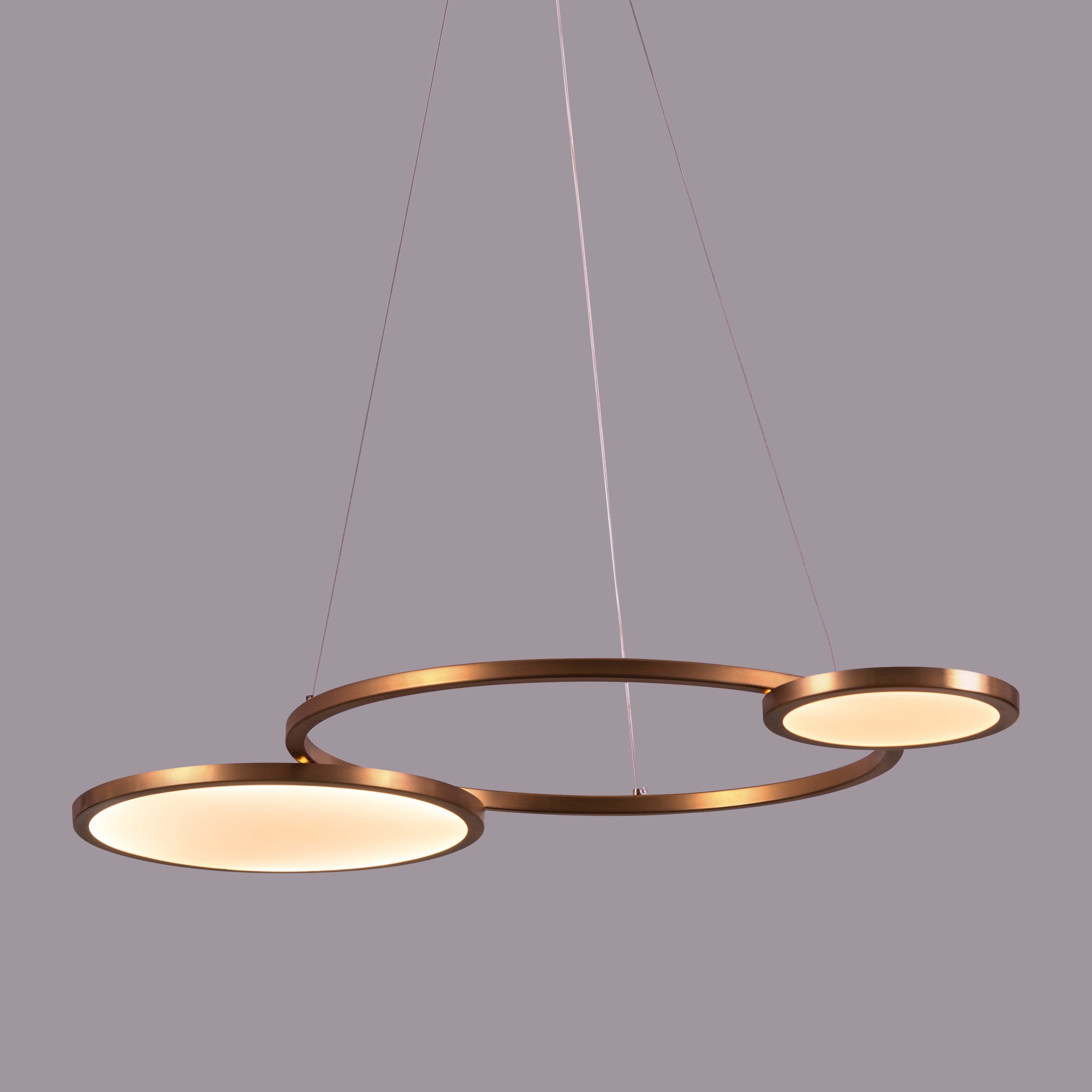 Glow & Hustle (Large, Gold, 3 Color Dimmable LED with Remote Control) Chandelier