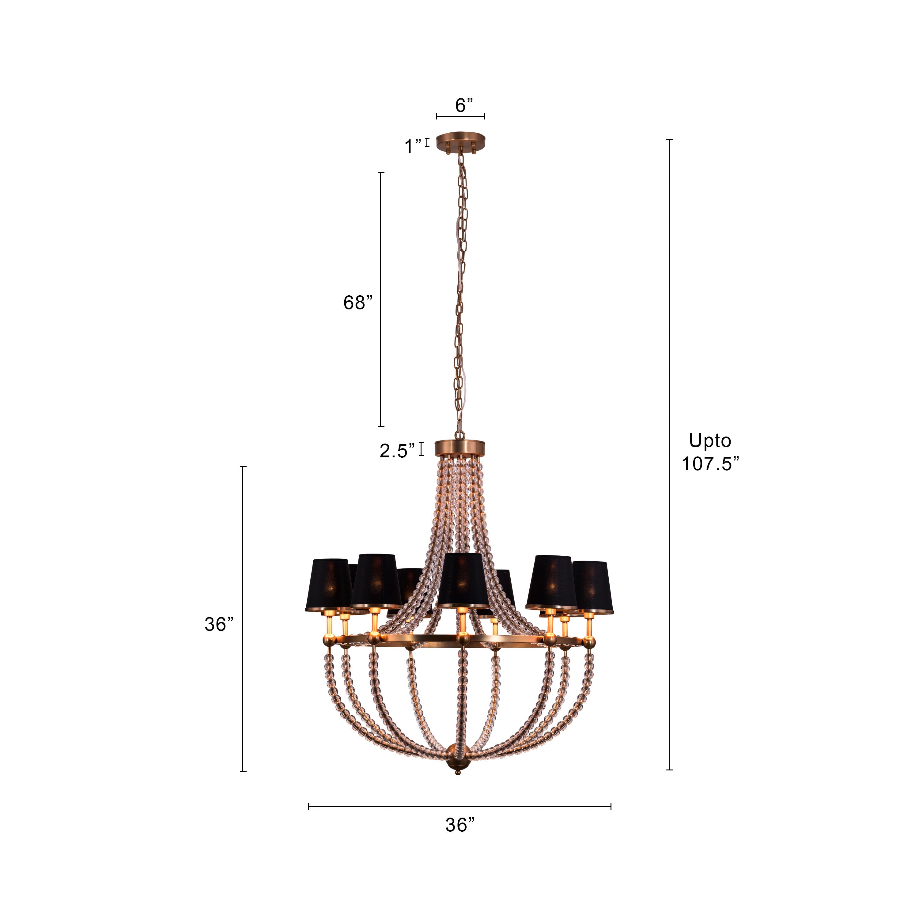King's Gambit (Large, Gold) Crystal Chandelier