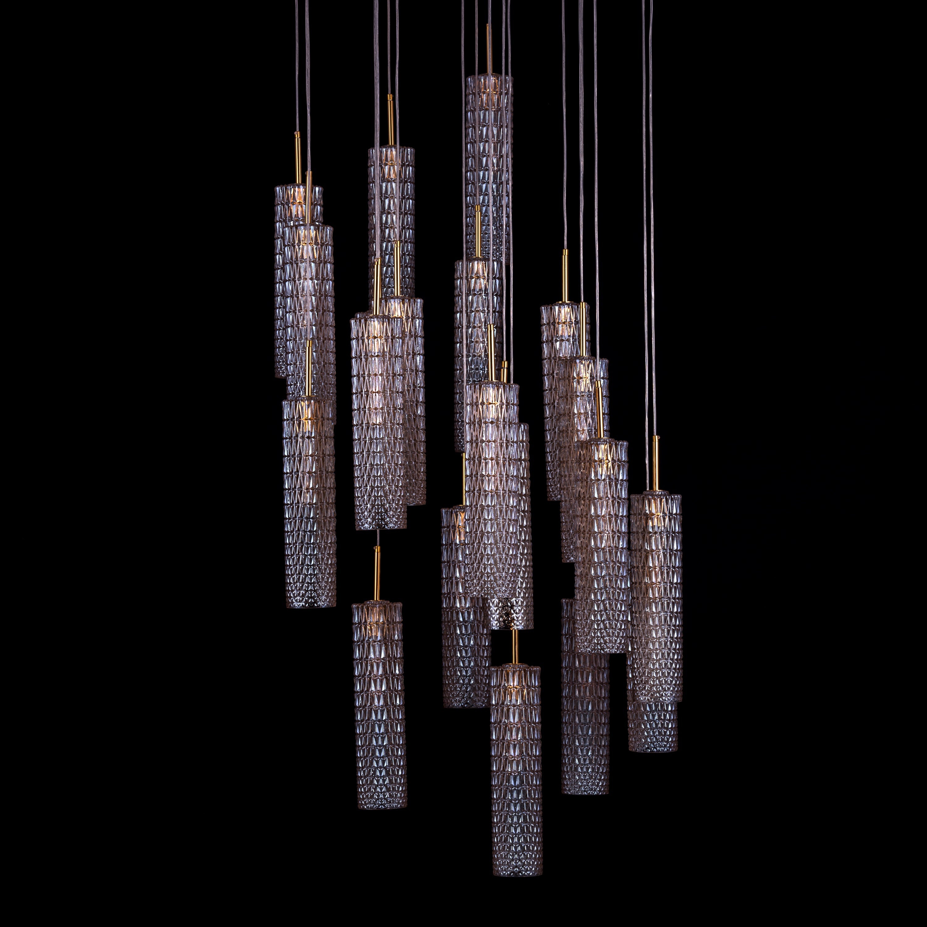 Let It Snow (Large, Gold) Champagne Glass Double Height Chandelier