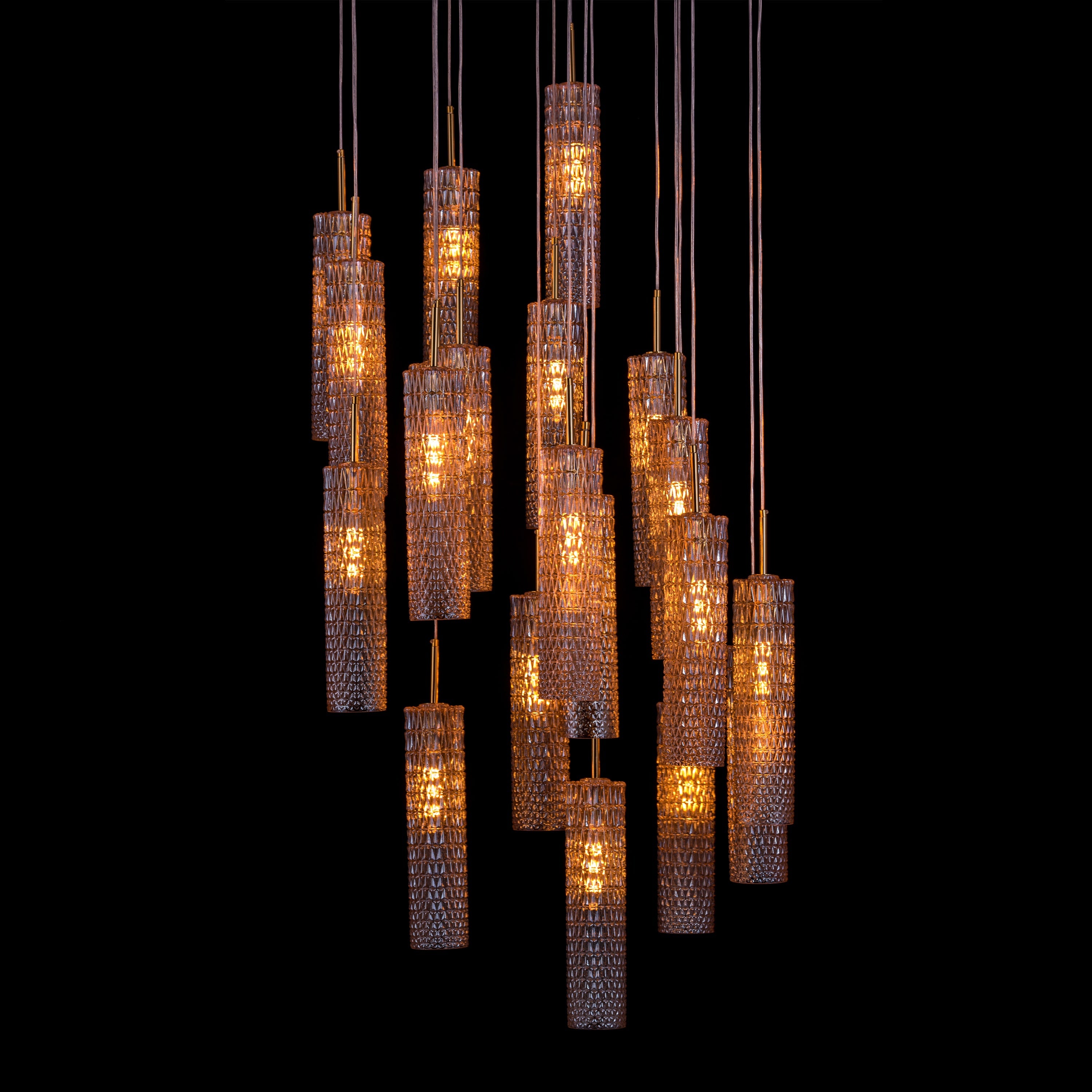 Let It Snow (Large, Gold) Champagne Glass Double Height Chandelier